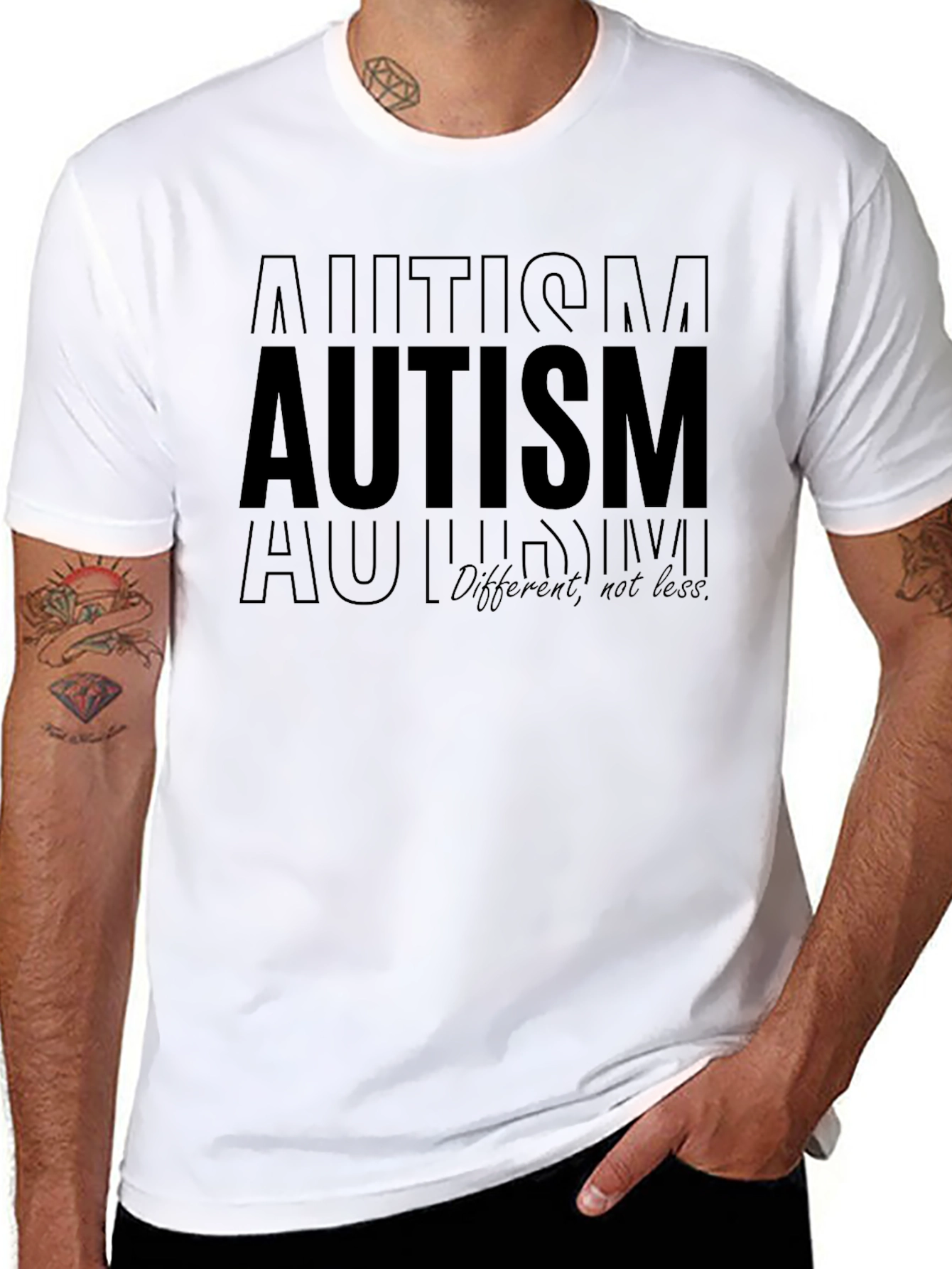 Autism Awareness Black T-Shirt - Different Not Less