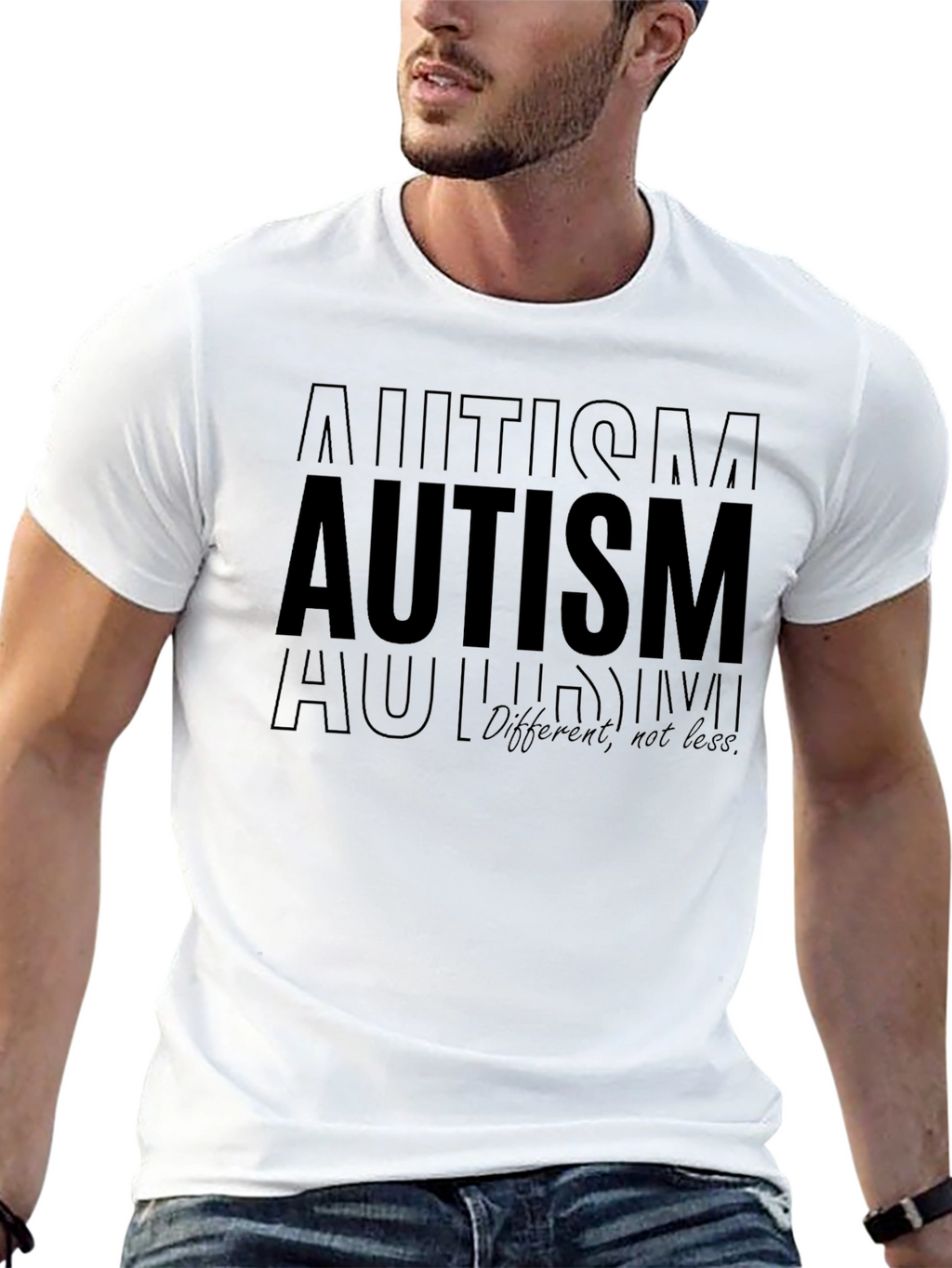 Autism Awareness Black T-Shirt - Different Not Less