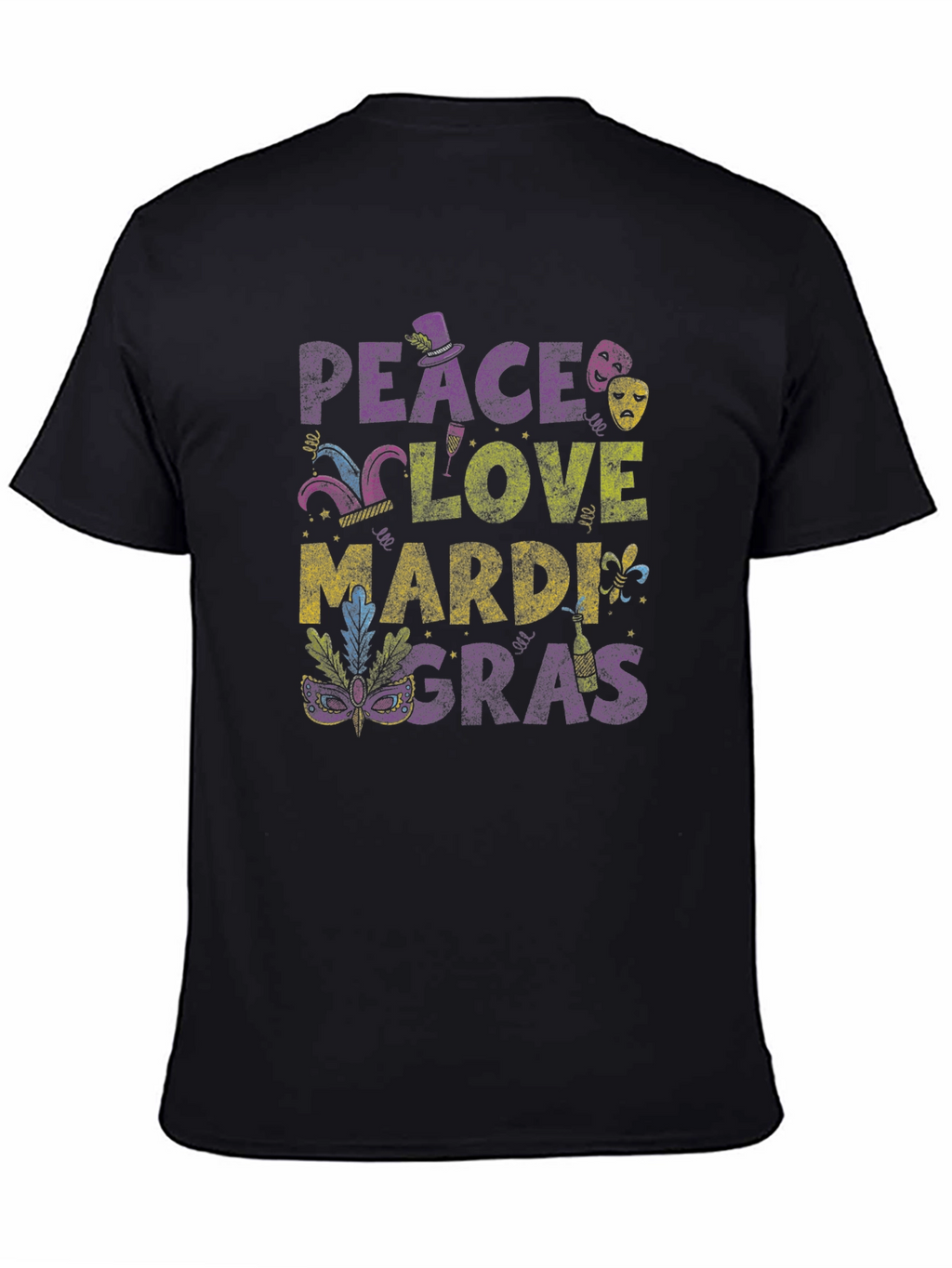 Peace Love Mardi Gras Graphic Tee
