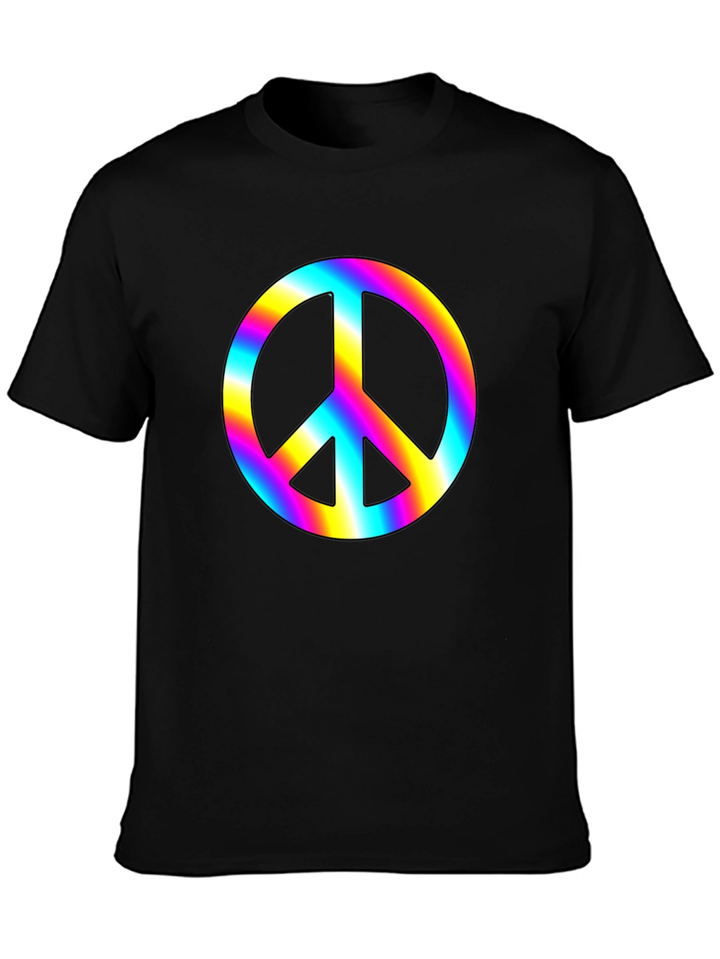 Rainbow Peace Sign Black T-Shirt