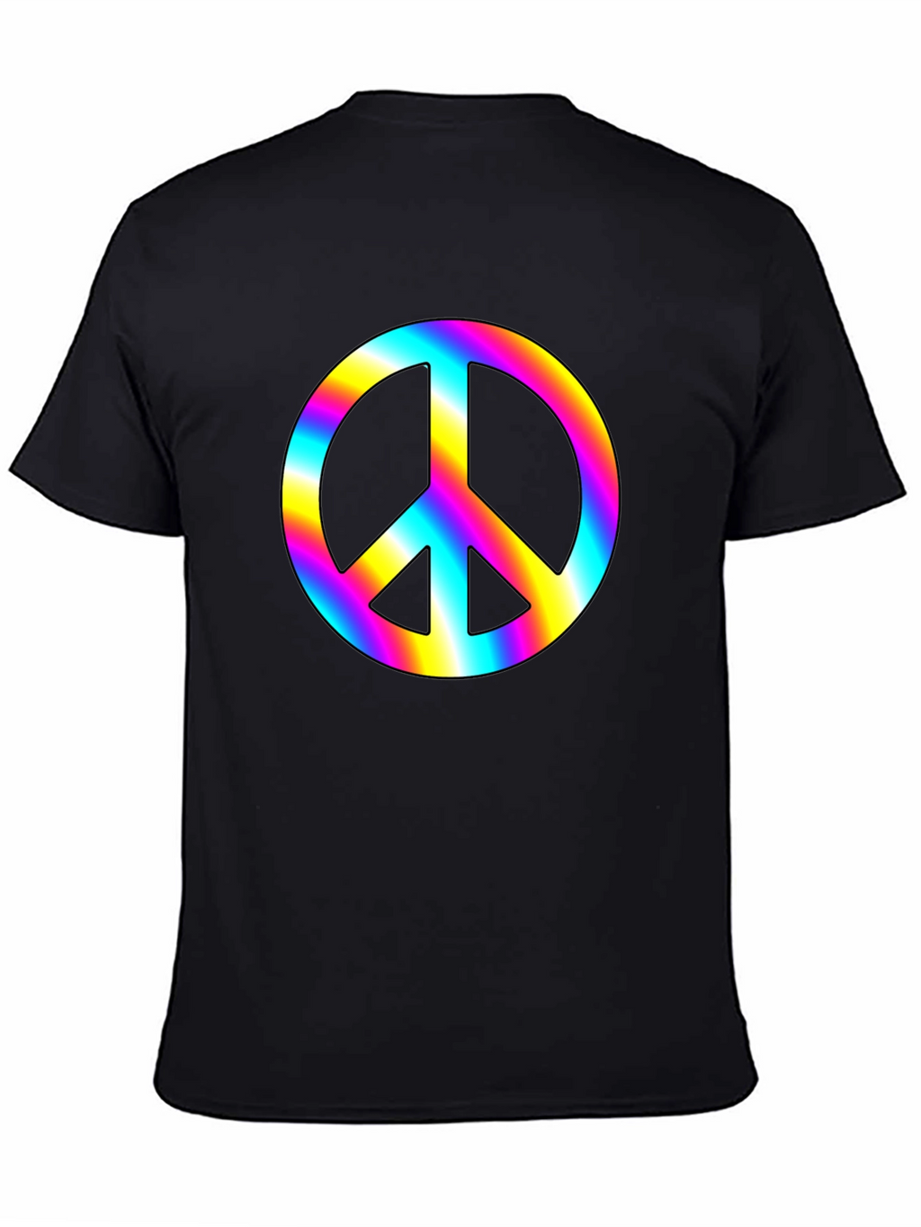 Rainbow Peace Sign Black T-Shirt