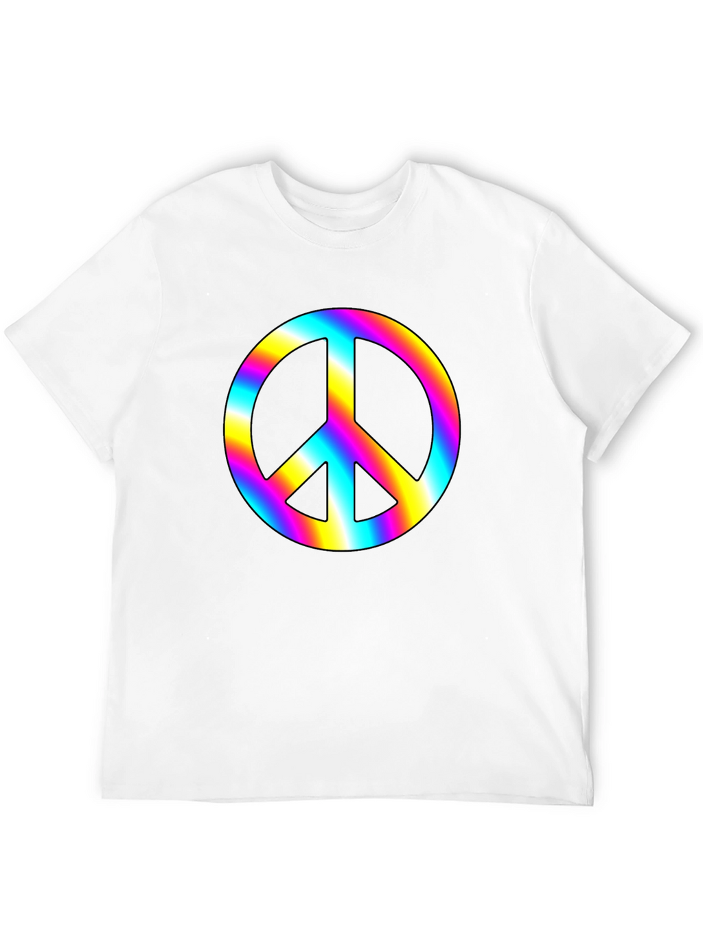 Rainbow Peace Sign Black T-Shirt