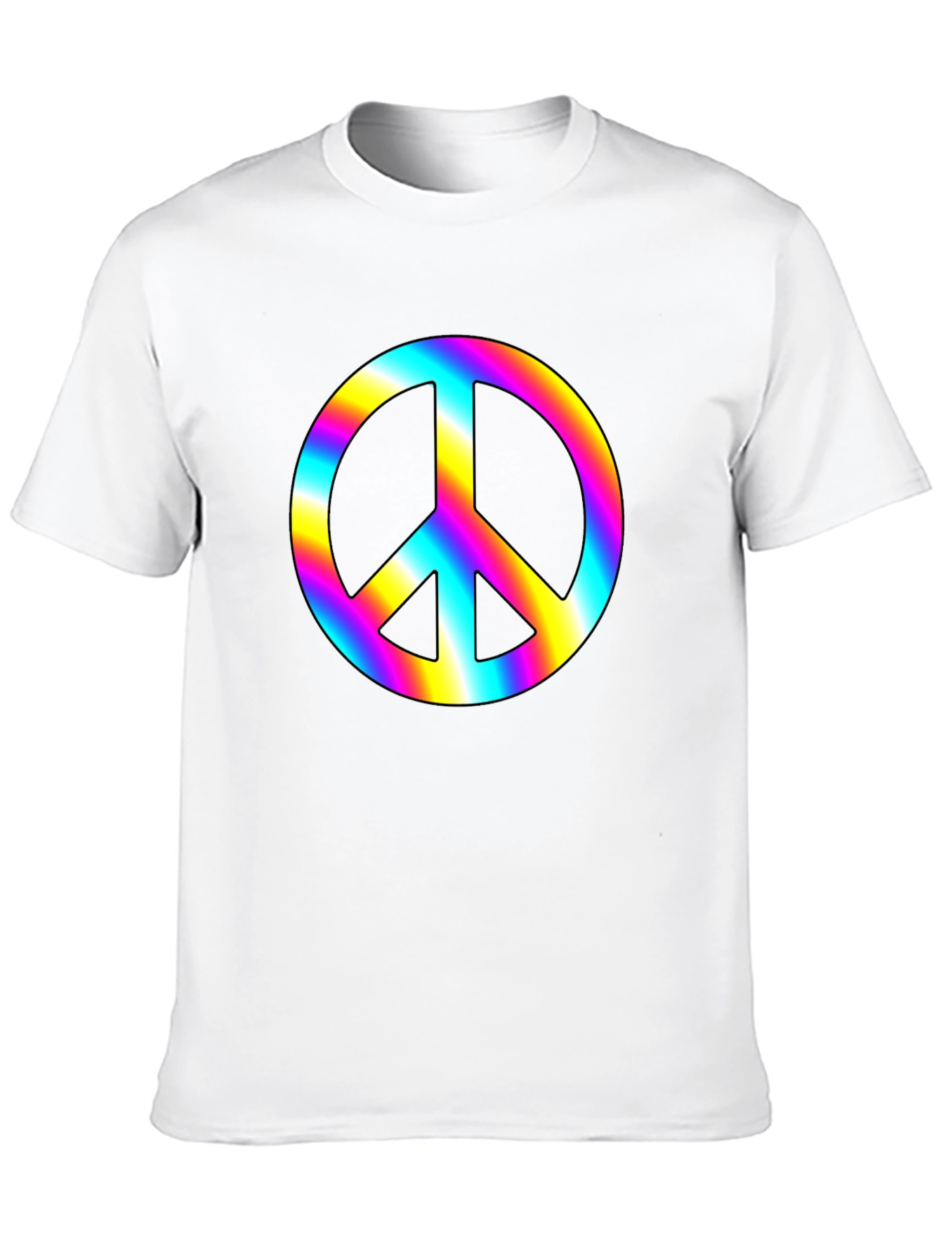 Rainbow Peace Sign Black T-Shirt