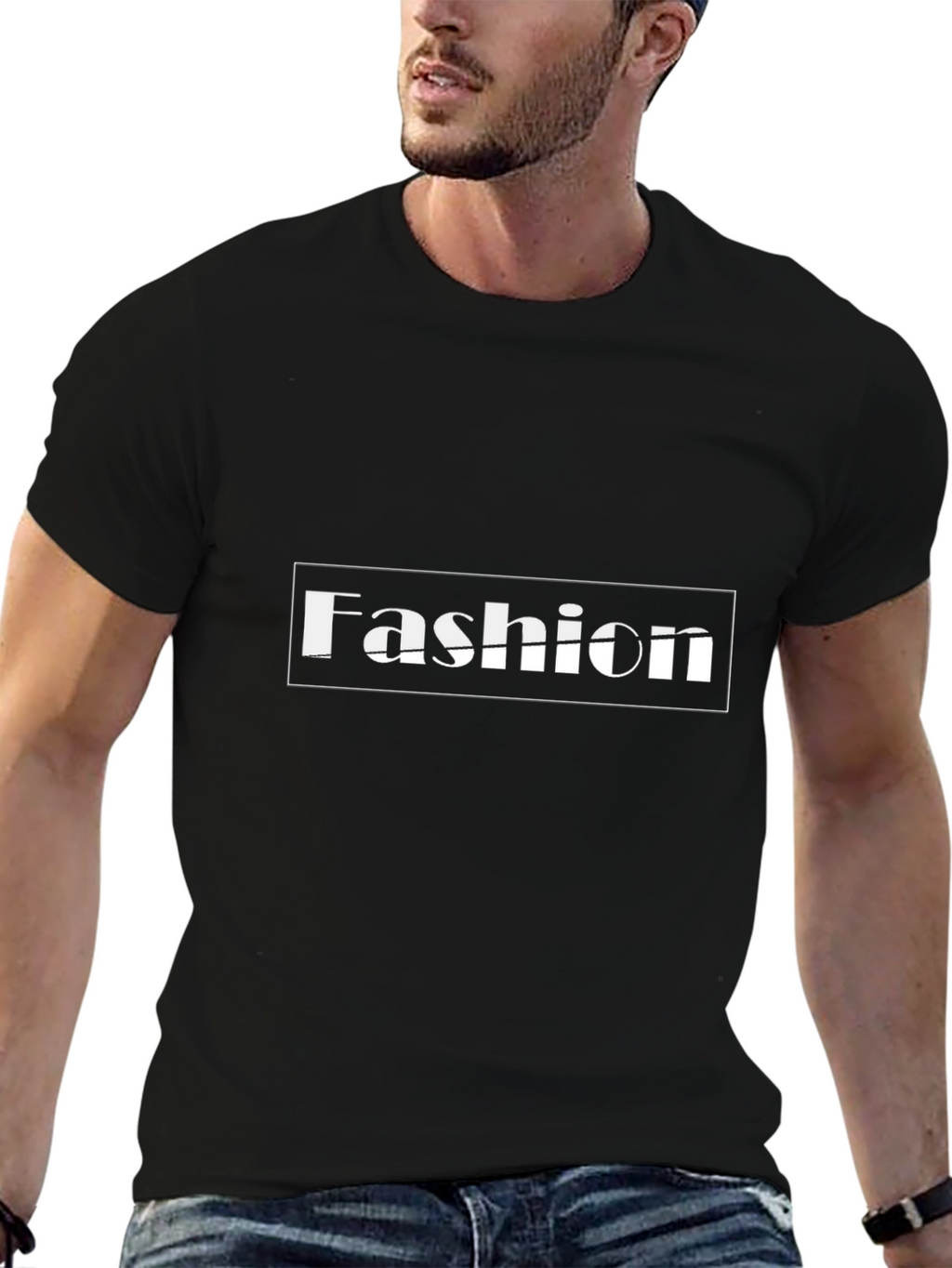 Mens Fashion Graphic Tee - Black