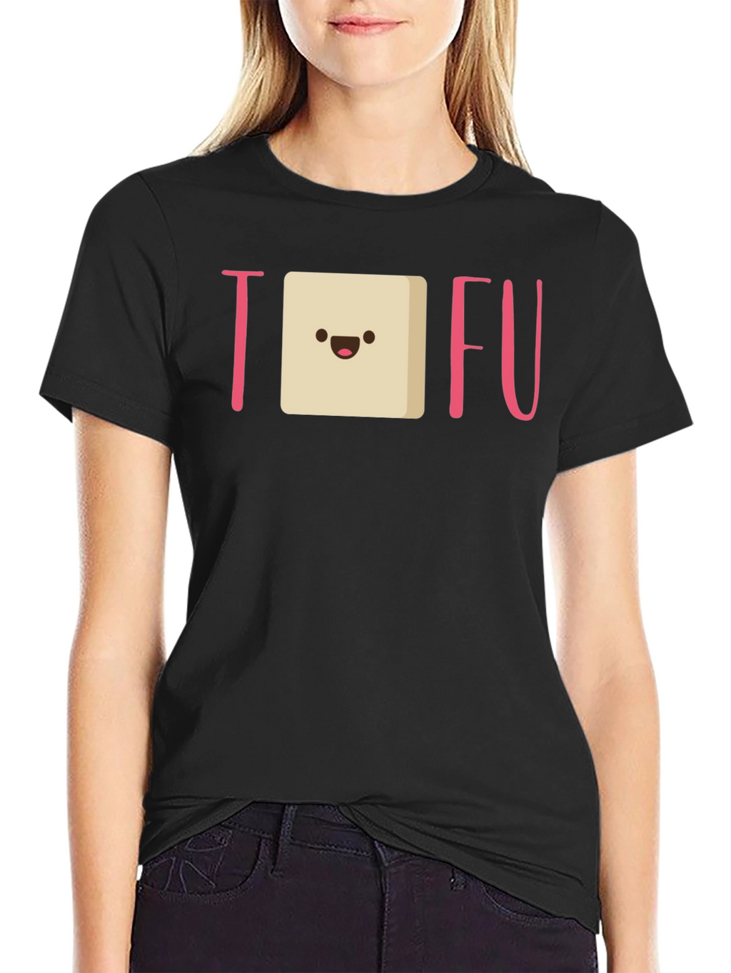 Tofu Graphic Tee - Black Cotton Comfort