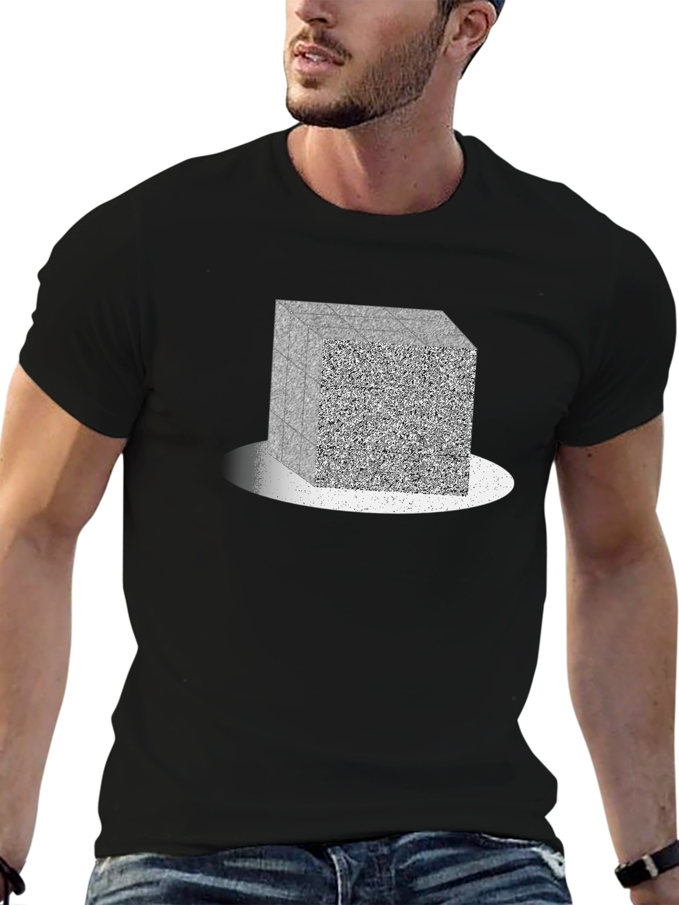 Abstract Cube Graphic Tee - Modern Geometric Design