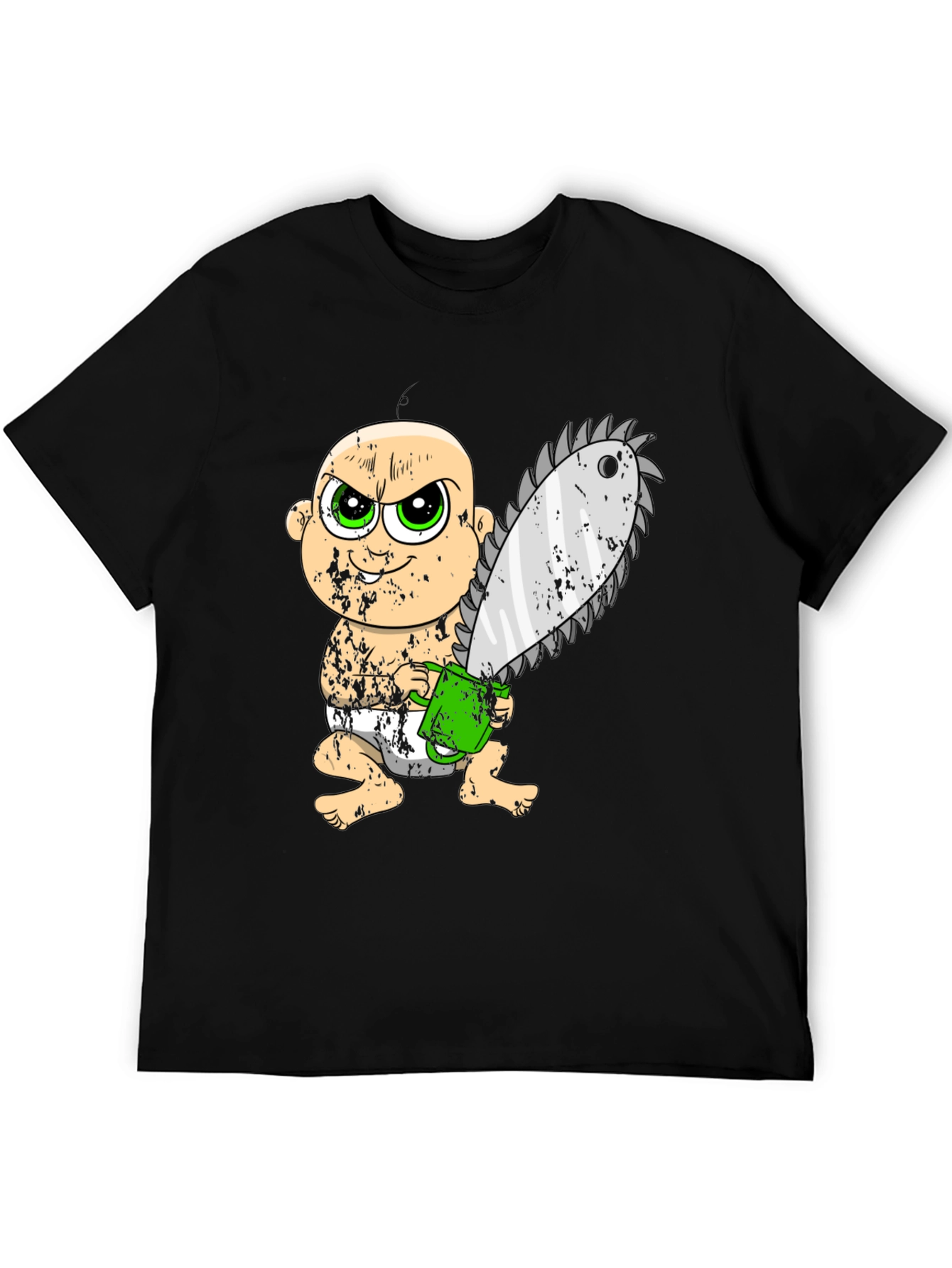 Baby with Chainsaw Graphic T-Shirt