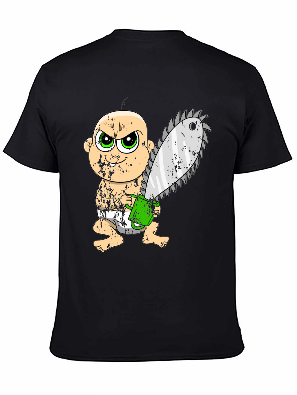 Baby with Chainsaw Graphic T-Shirt