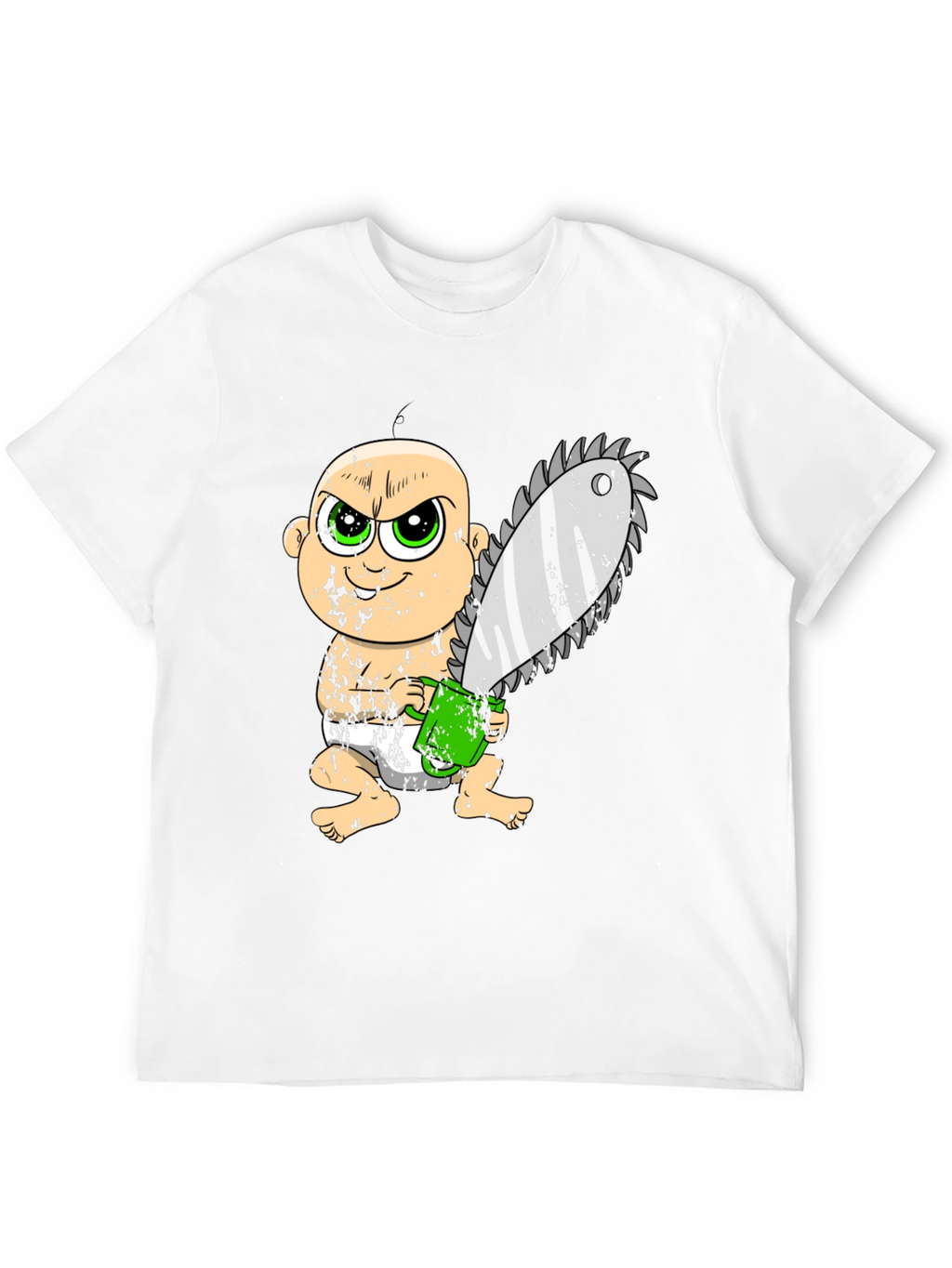 Baby with Chainsaw Graphic T-Shirt