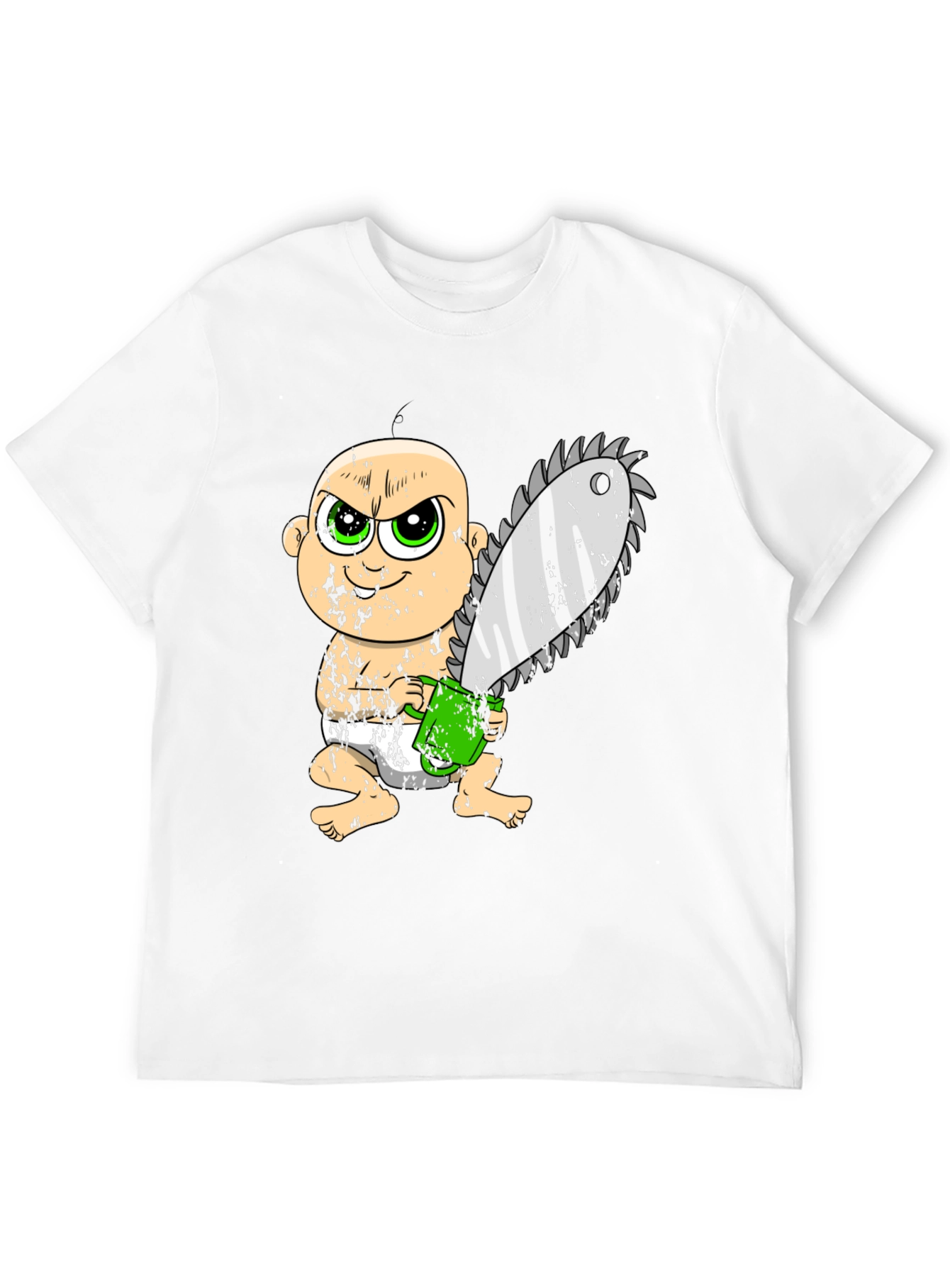 Baby with Chainsaw Graphic T-Shirt