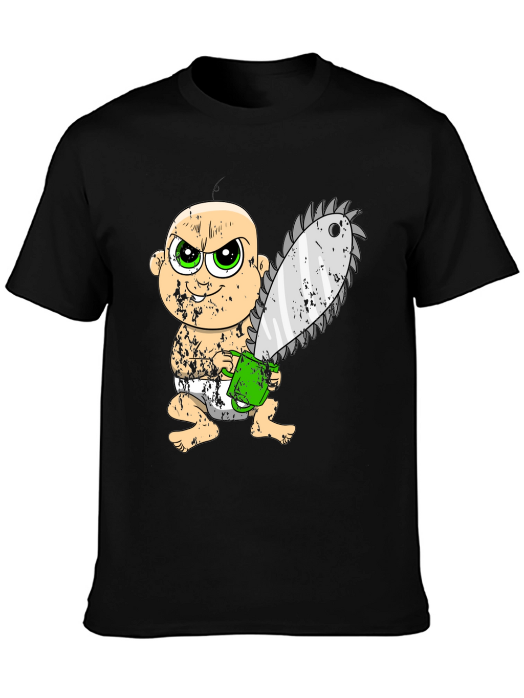 Baby with Chainsaw Graphic T-Shirt