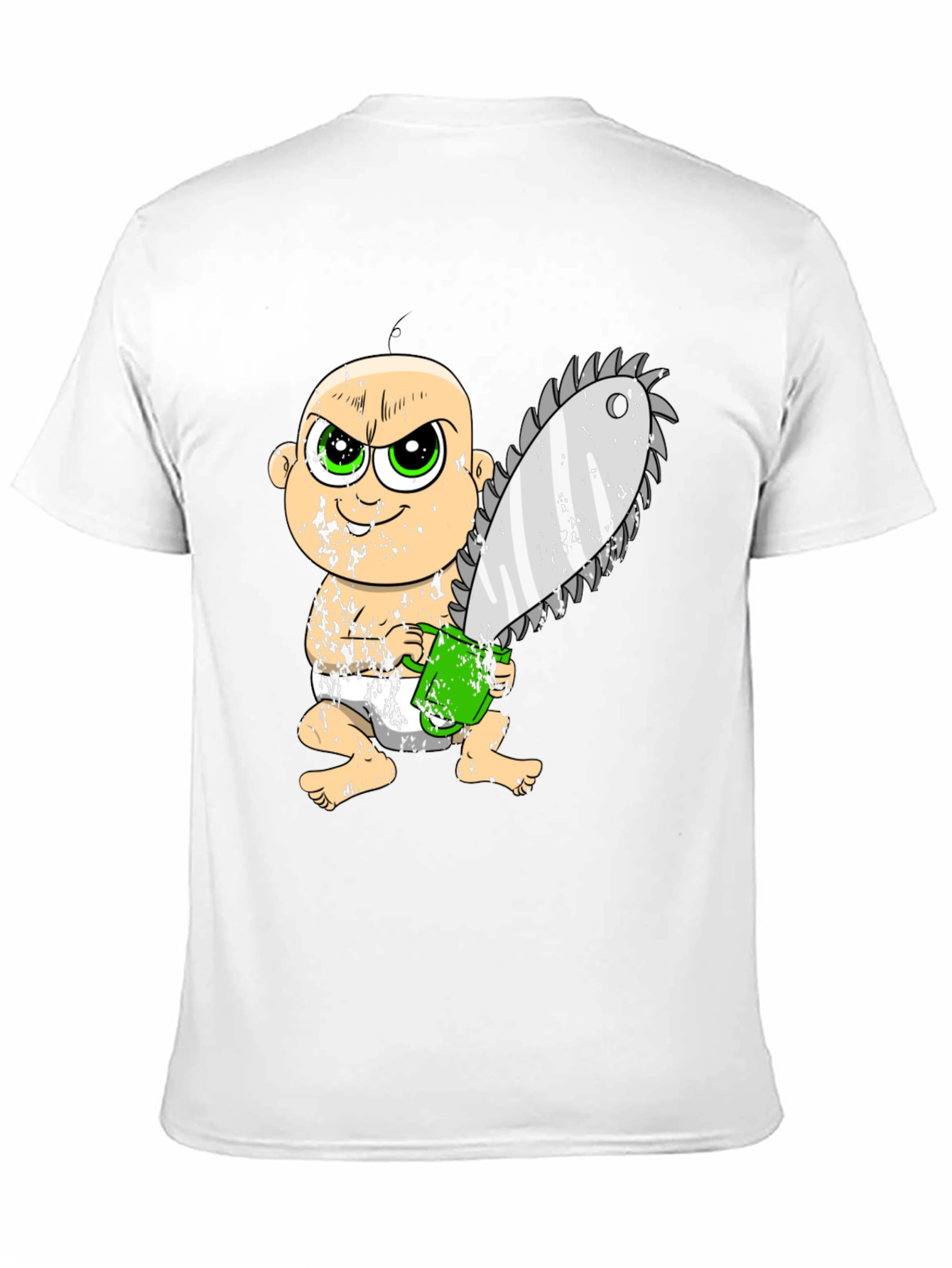 Baby with Chainsaw Graphic T-Shirt
