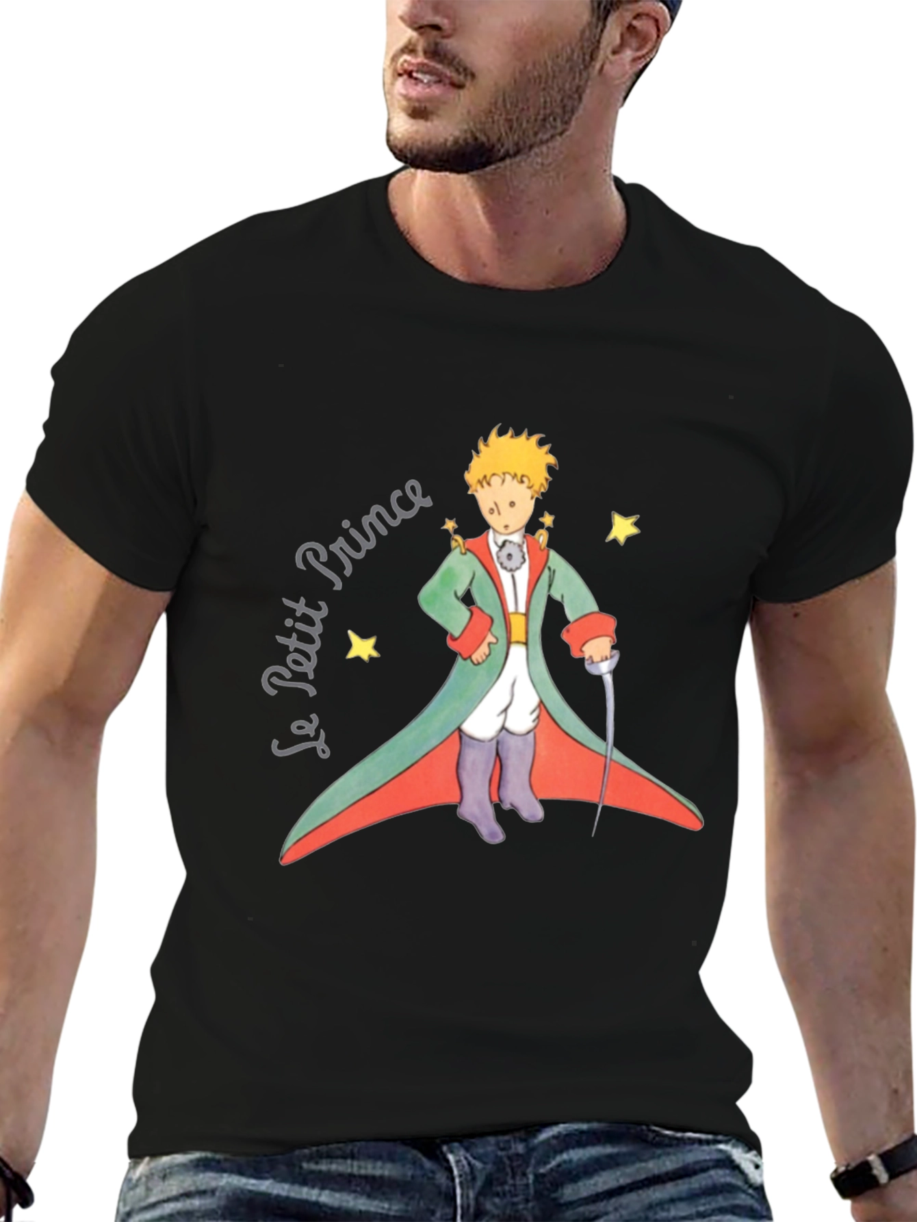 Le Petit Prince Graphic Tee - Black Cotton T-Shirt