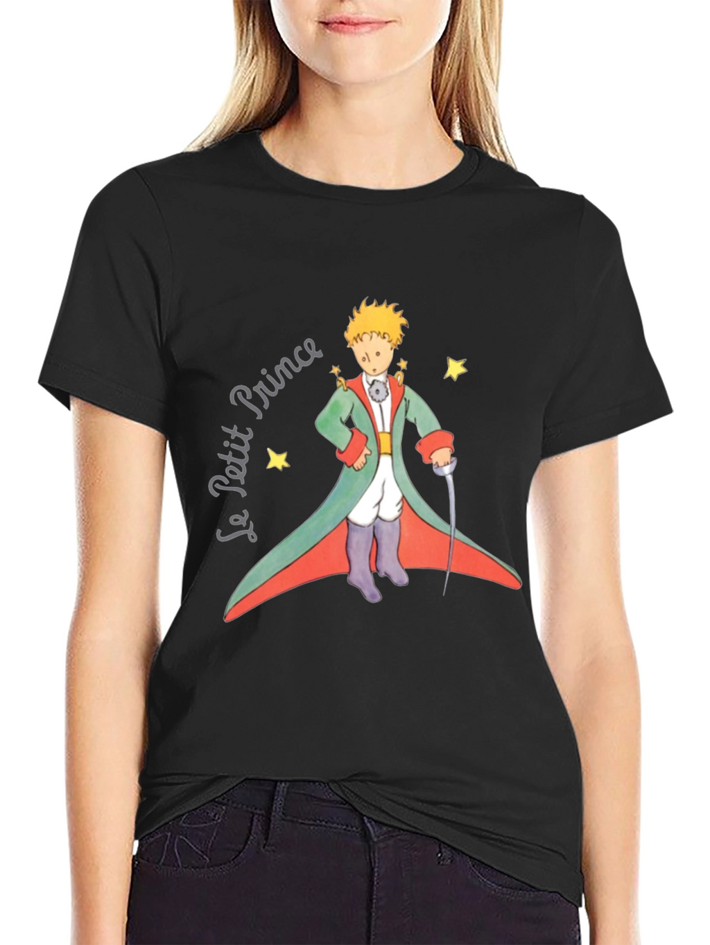 Le Petit Prince Graphic Tee - Black Cotton T-Shirt