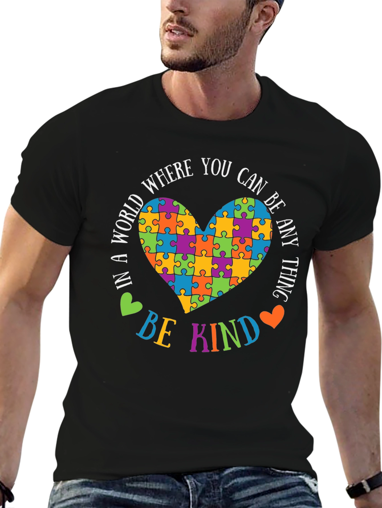 Autism Awareness T-Shirt: Be Kind Puzzle Heart
