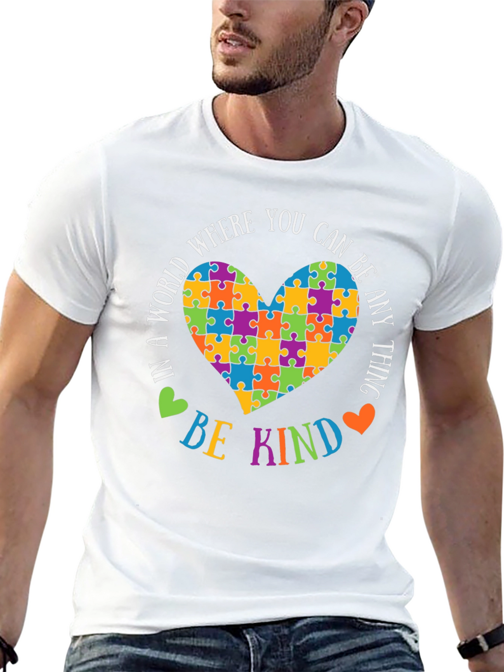 Autism Awareness T-Shirt: Be Kind Puzzle Heart