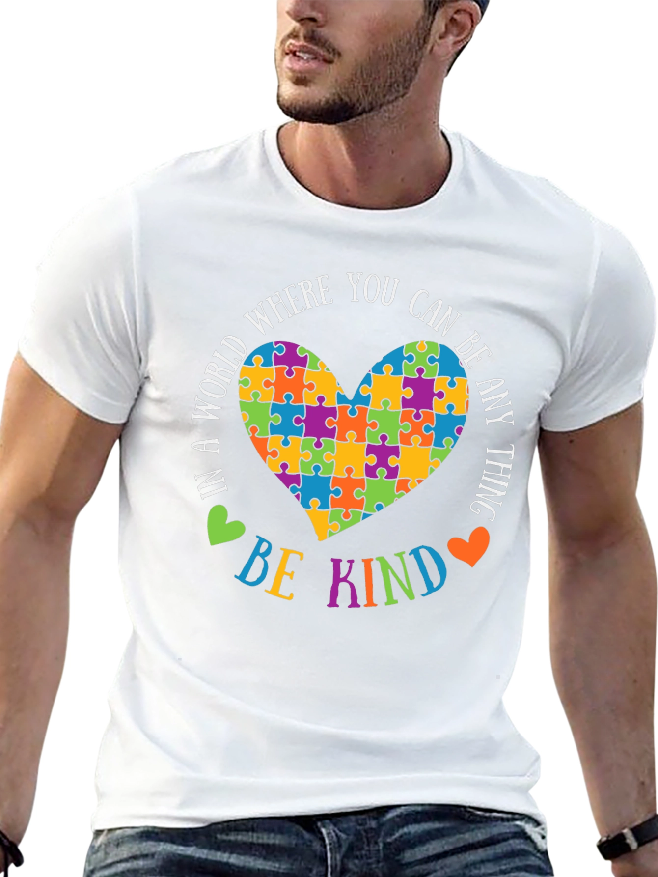 Autism Awareness T-Shirt: Be Kind Puzzle Heart