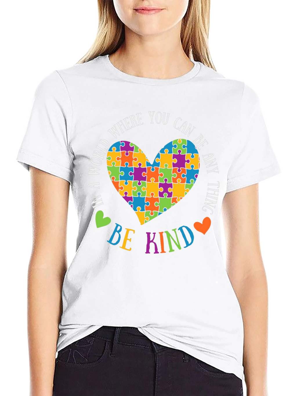 Autism Awareness T-Shirt: Be Kind Puzzle Heart
