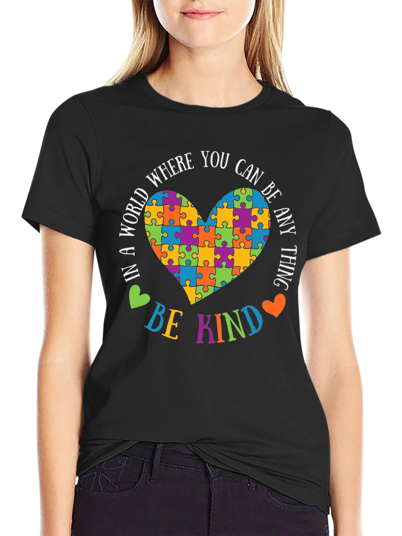 Autism Awareness T-Shirt: Be Kind Puzzle Heart