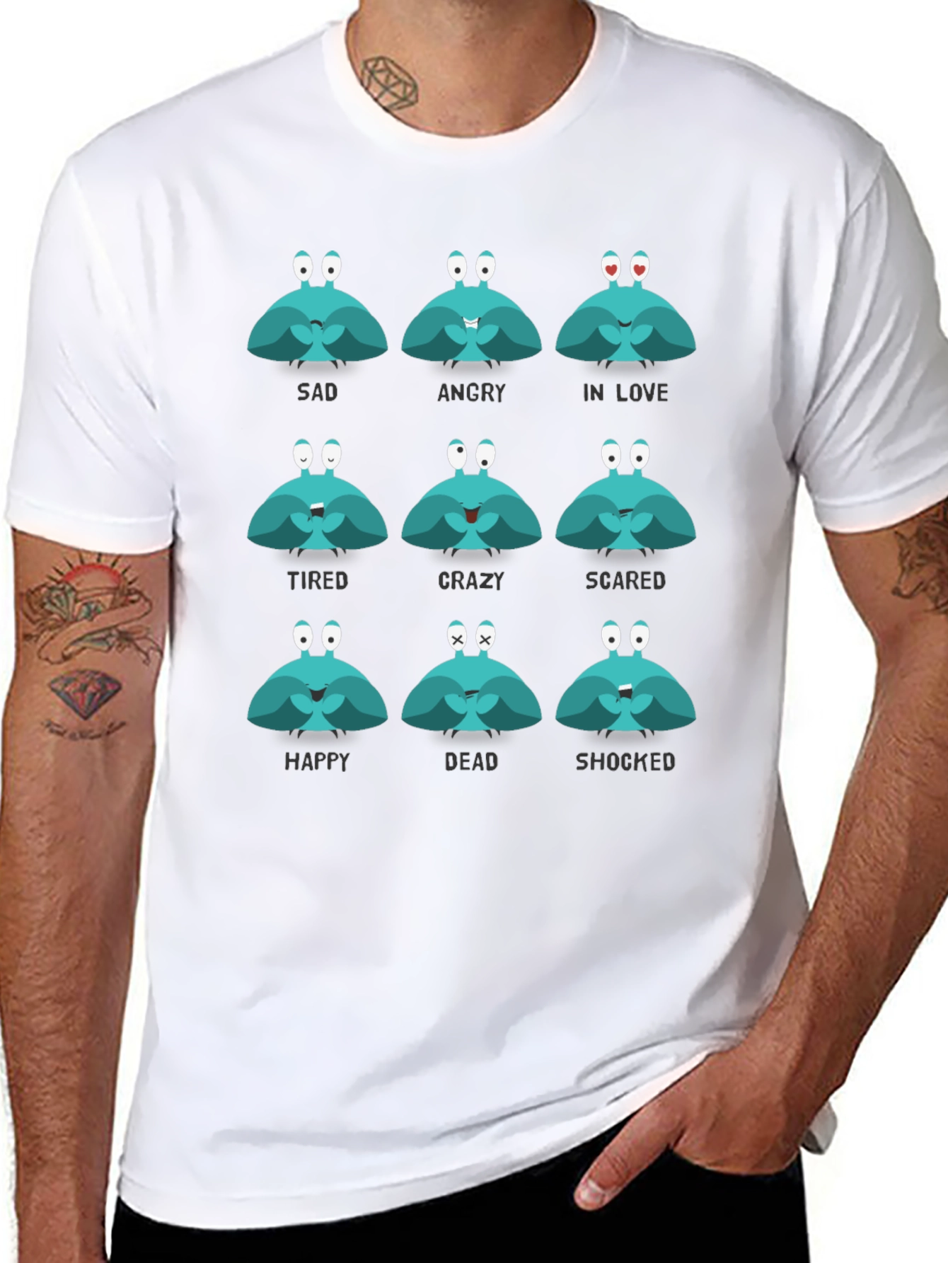 Emotional Crab Graphic Tee - Express Yourself!