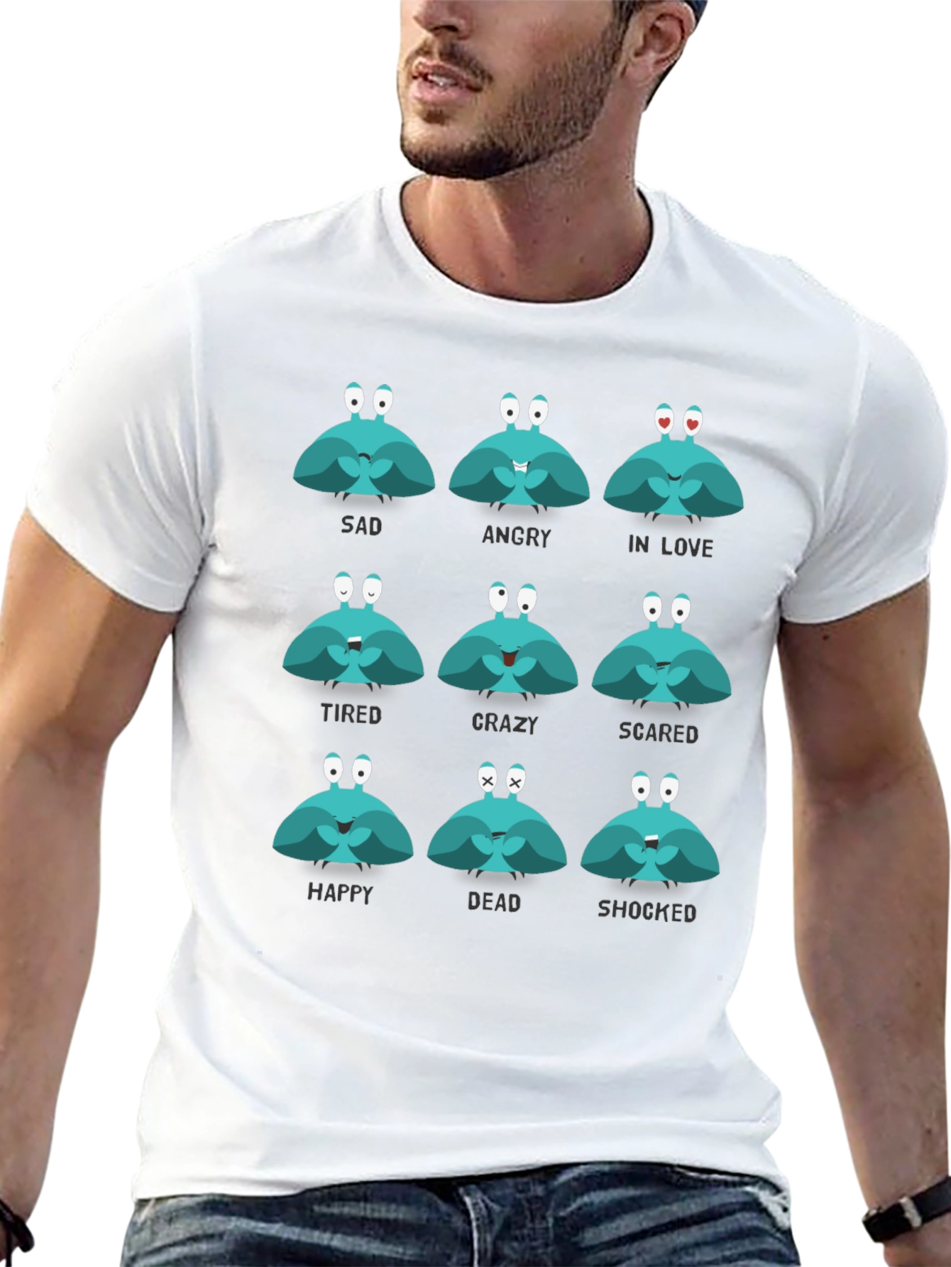 Emotional Crab Graphic Tee - Express Yourself!