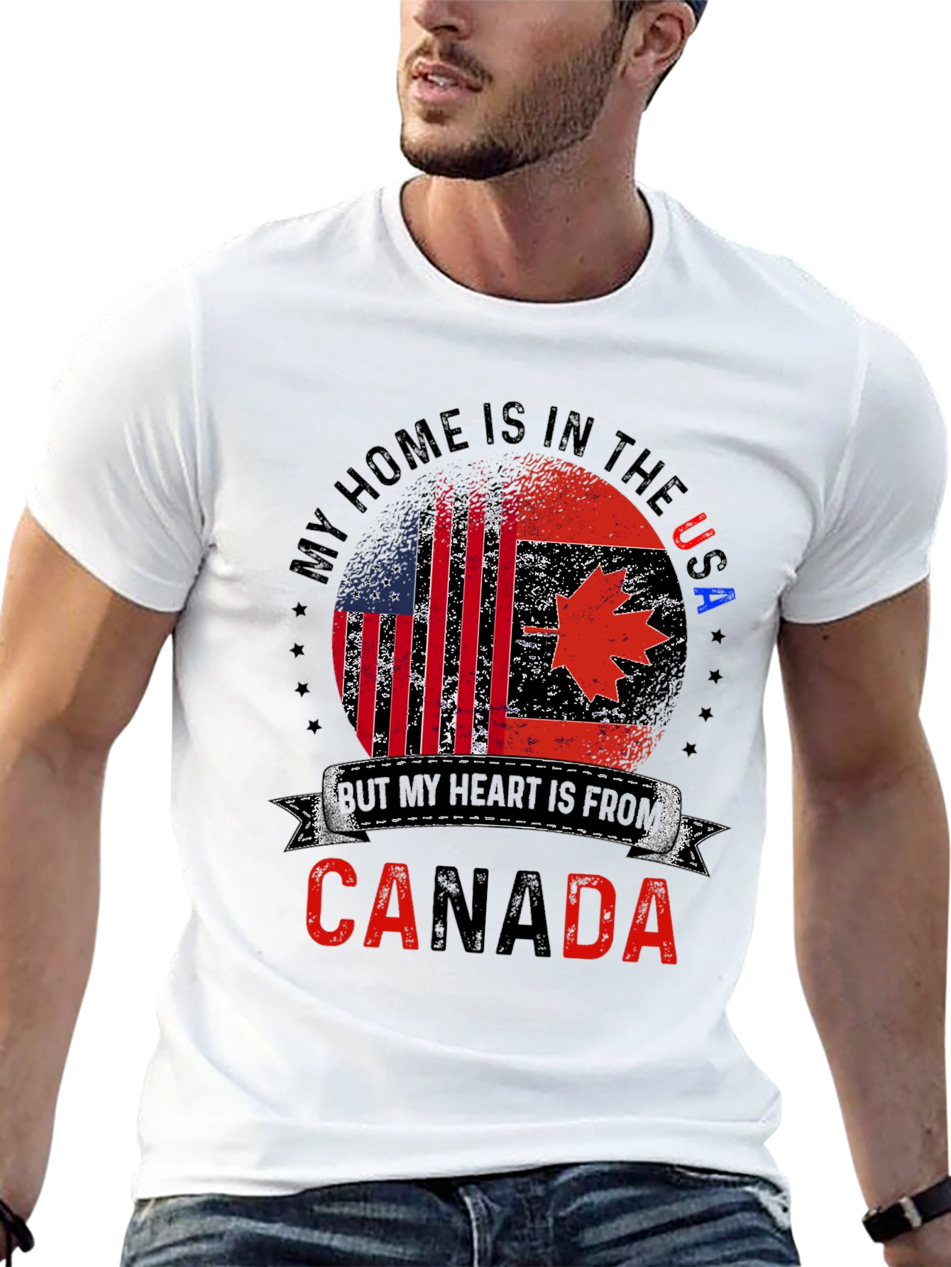 USA/Canada Flag Graphic Tee