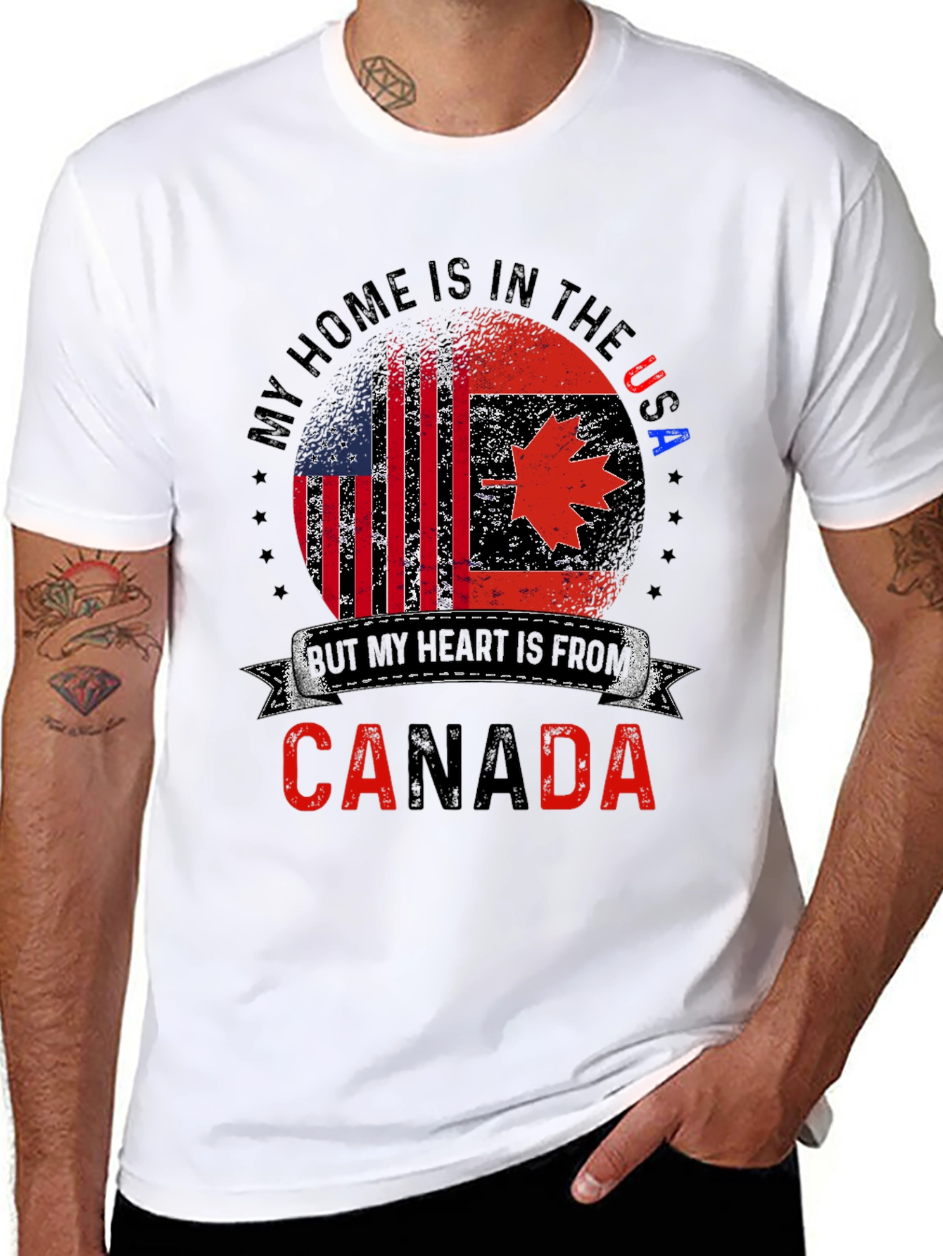 USA/Canada Flag Graphic Tee