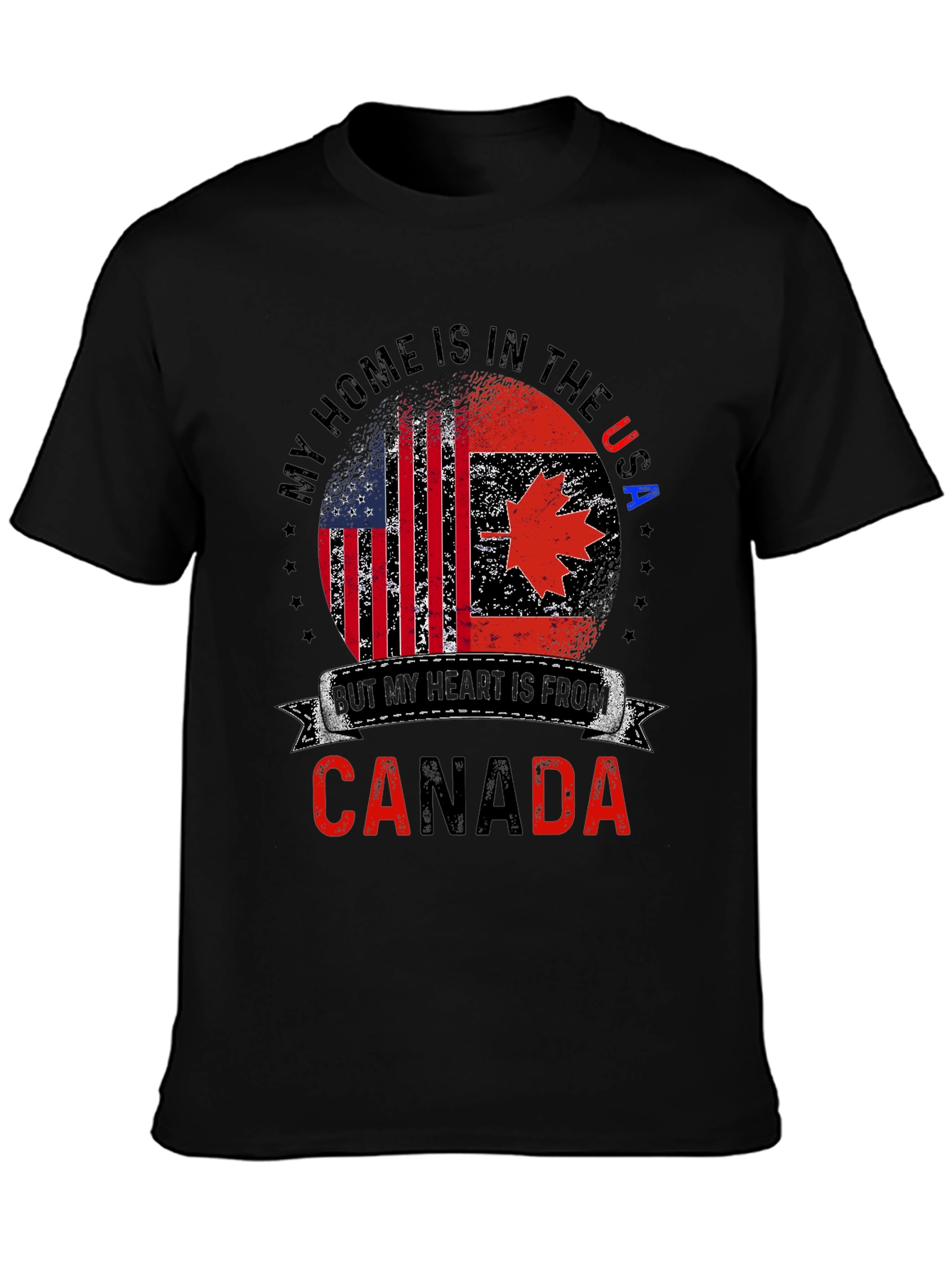USA/Canada Flag Graphic Tee