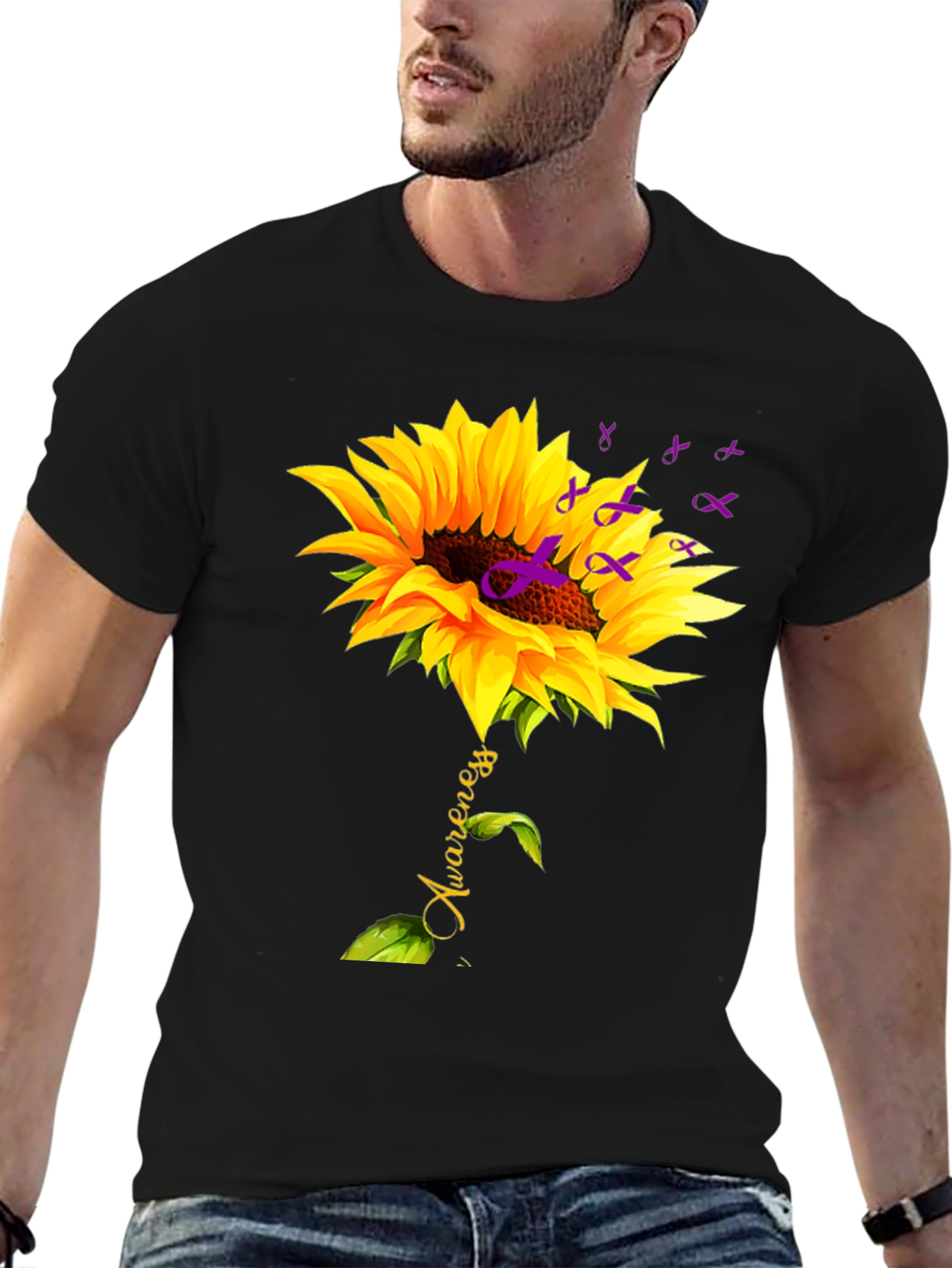 Sunflower Awareness Ribbon Graphic Tee