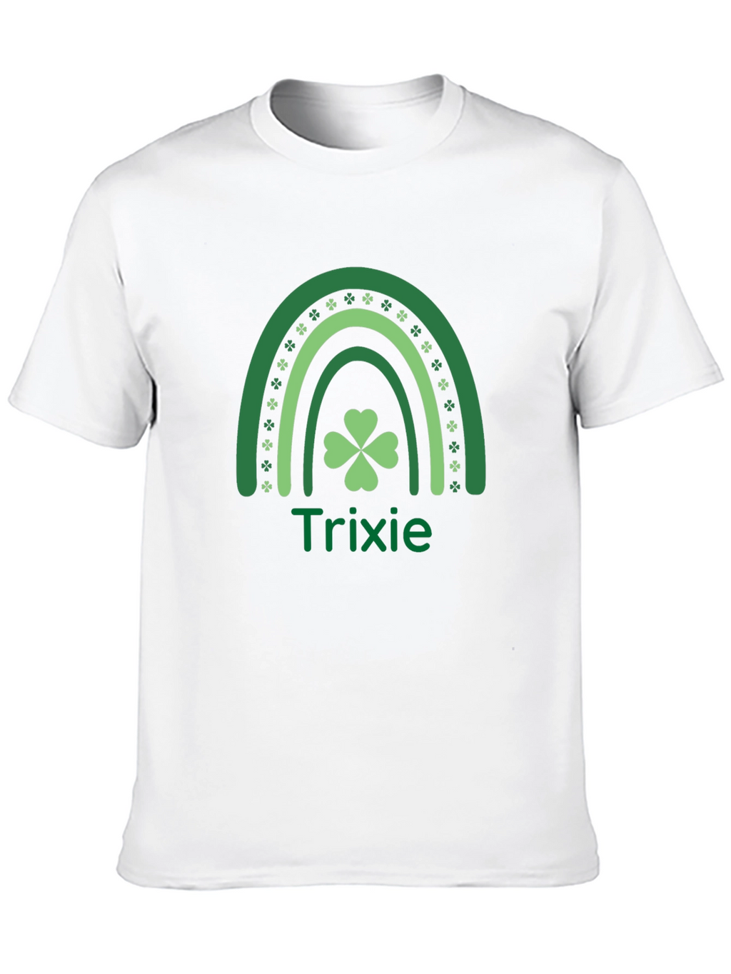 St. Patricks Day T-Shirt - Trixie Shamrock Rainbow Design