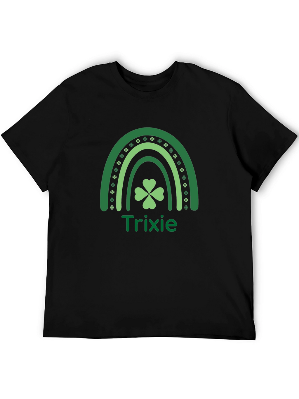 St. Patricks Day T-Shirt - Trixie Shamrock Rainbow Design