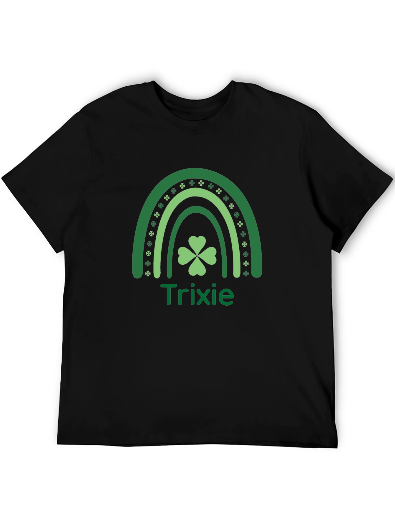 St. Patricks Day T-Shirt - Trixie Shamrock Rainbow Design