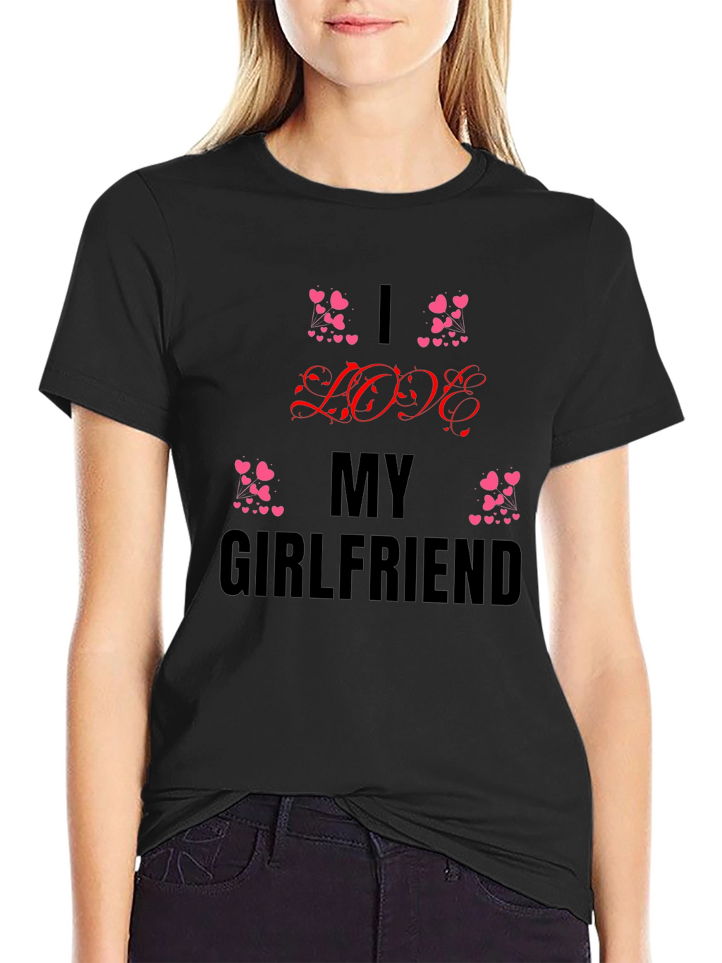 I Love My Girlfriend Black T-Shirt