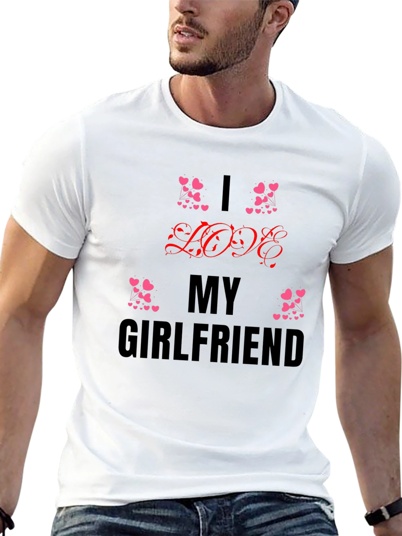 I Love My Girlfriend Black T-Shirt