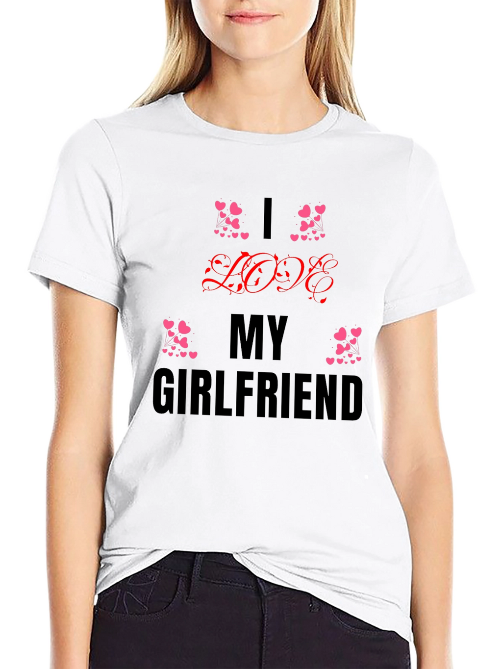 I Love My Girlfriend Black T-Shirt