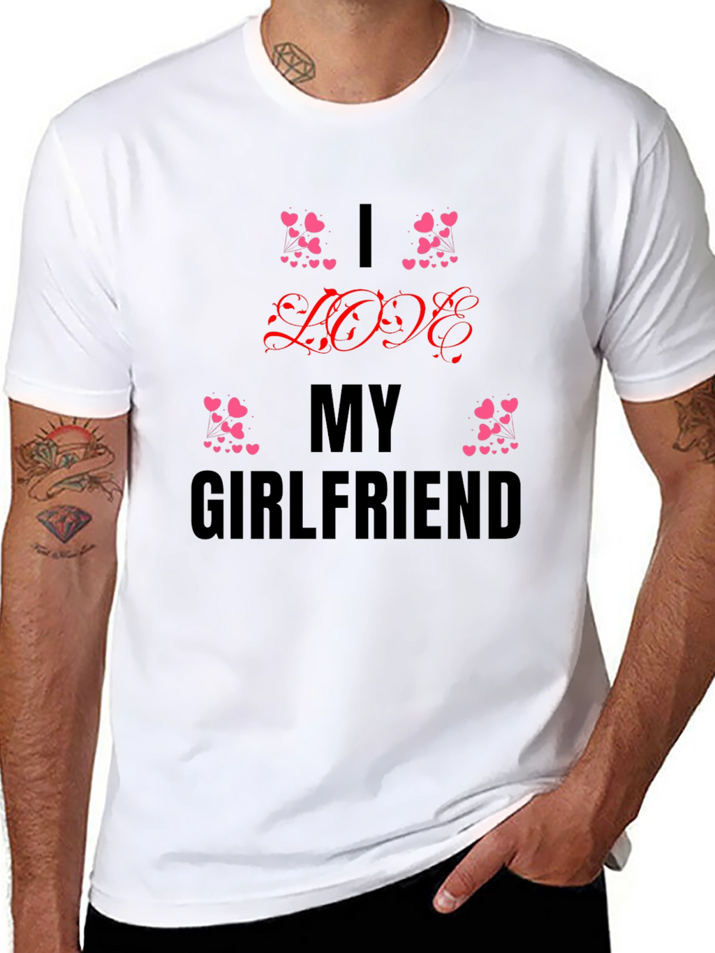 I Love My Girlfriend Black T-Shirt