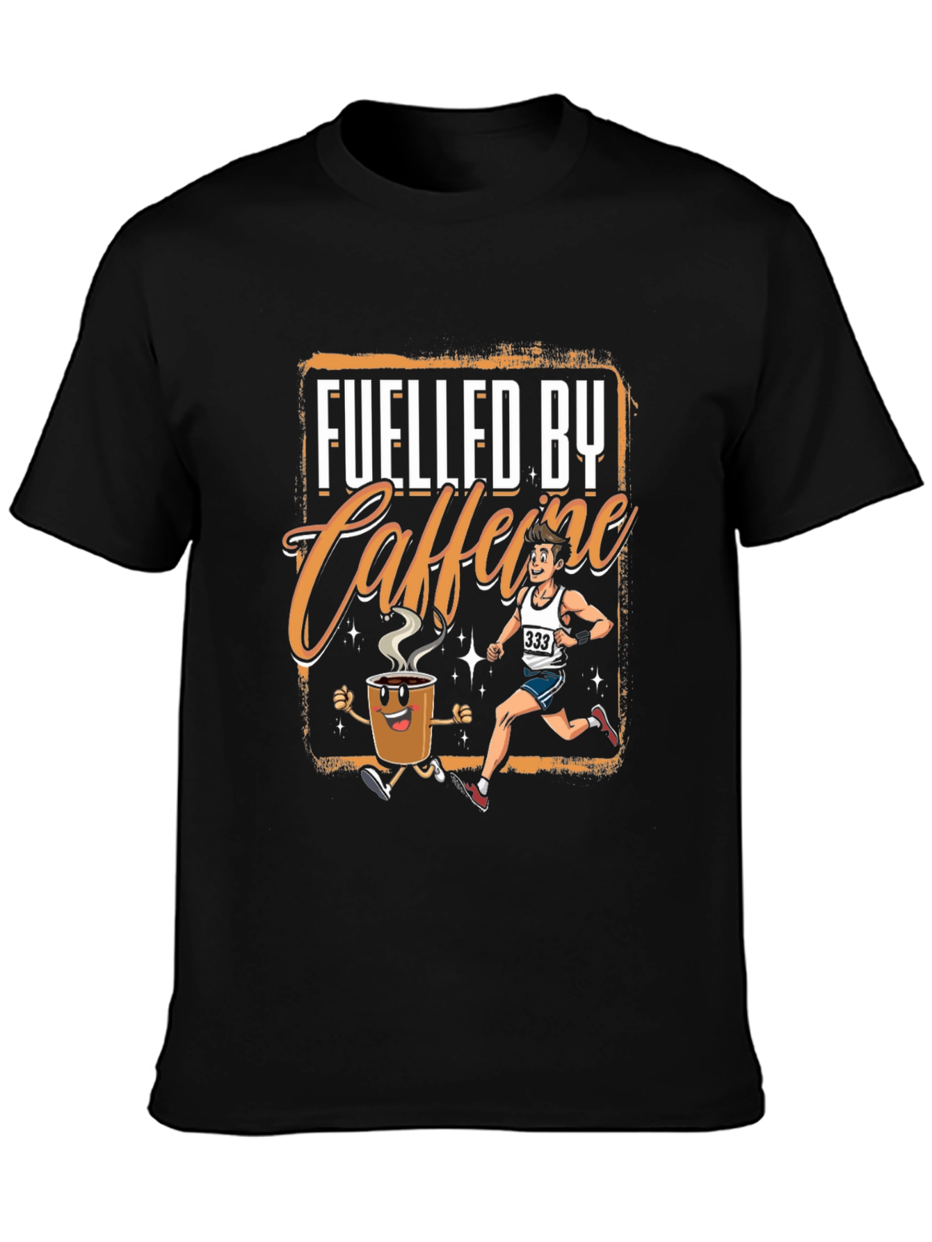 Fueled By Caffeine Running Graphic T-Shirt