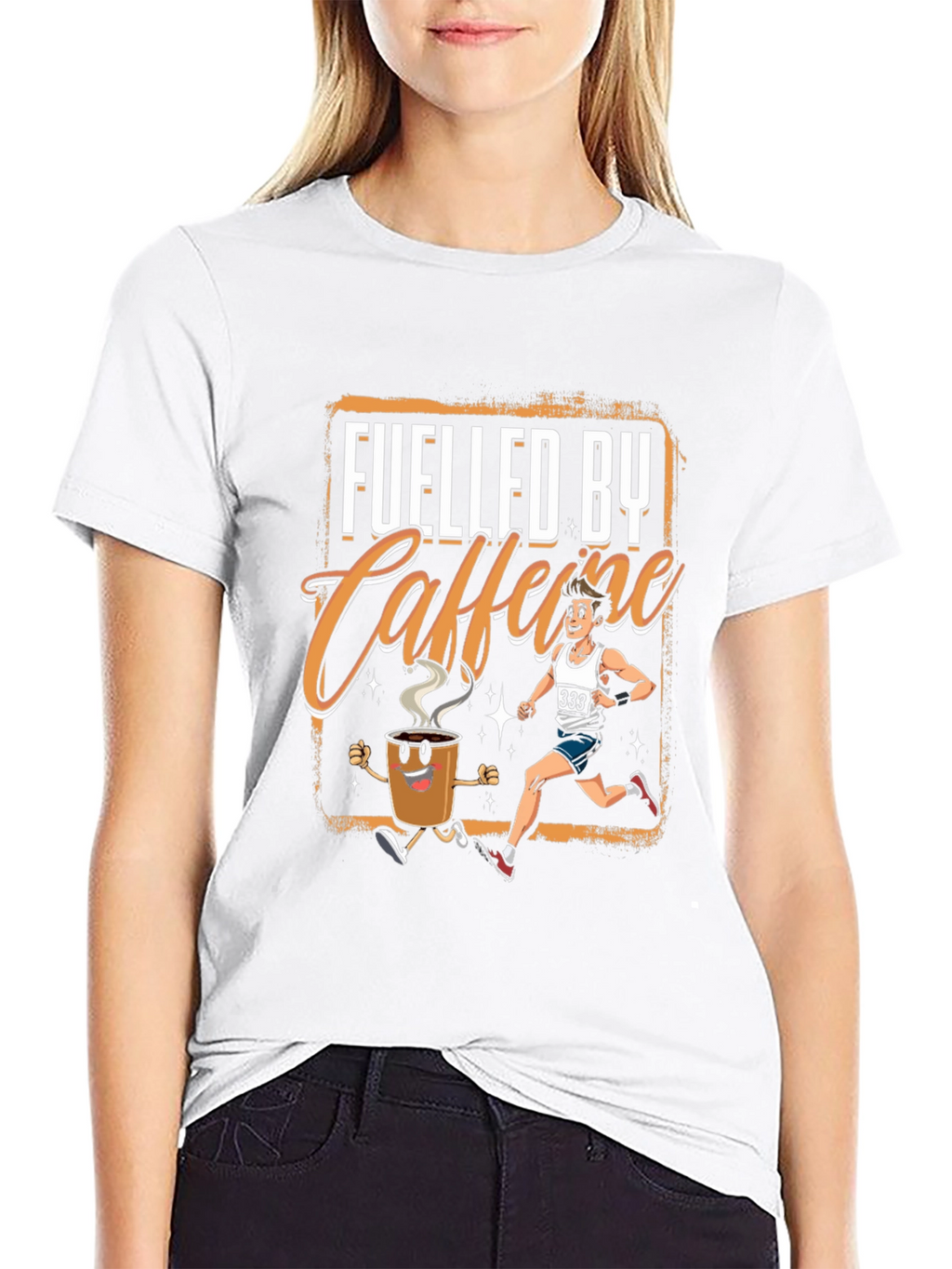 Fueled By Caffeine Running Graphic T-Shirt