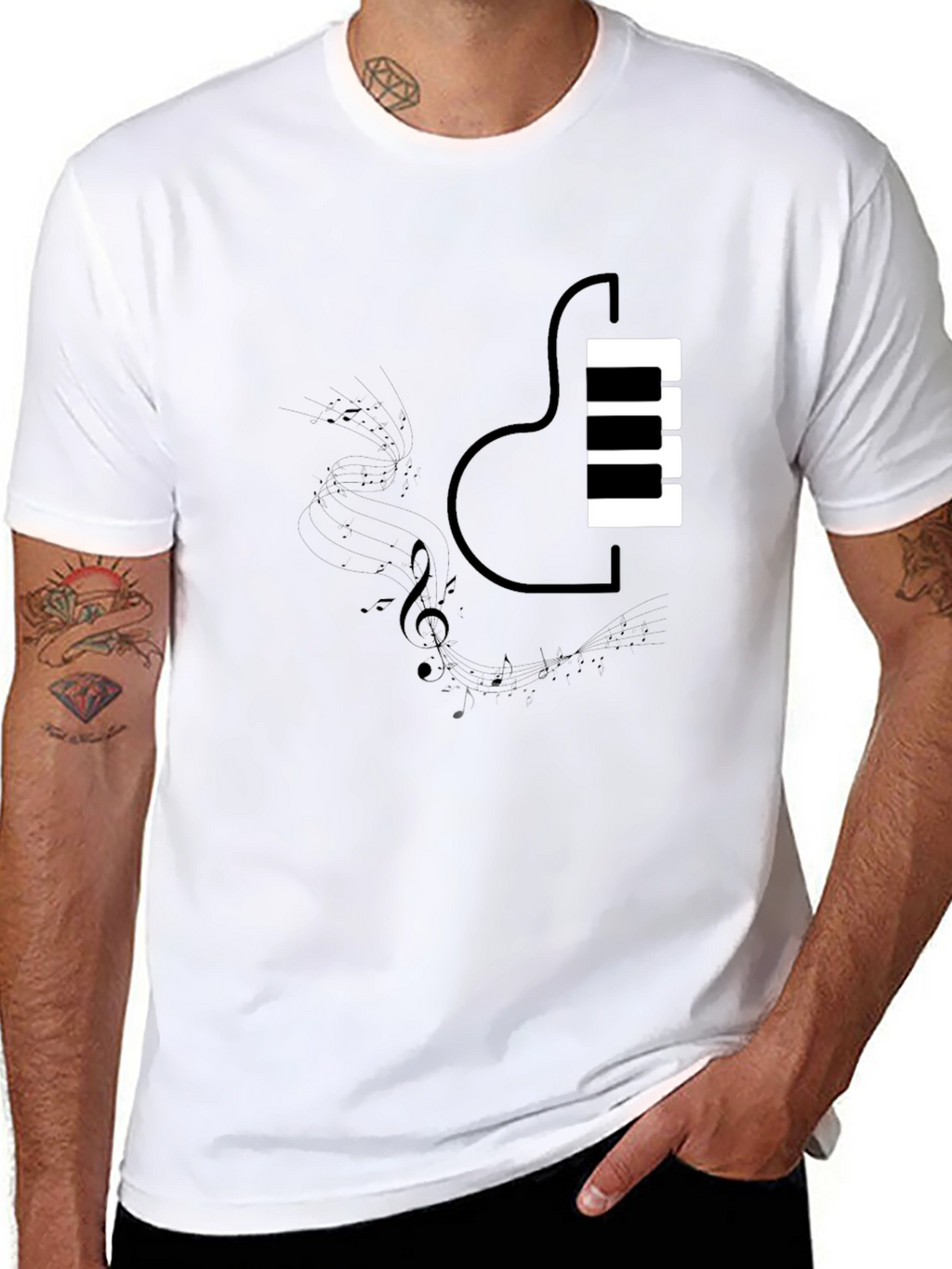 Piano Guitar Fusion T-Shirt - Music Lovers Tee