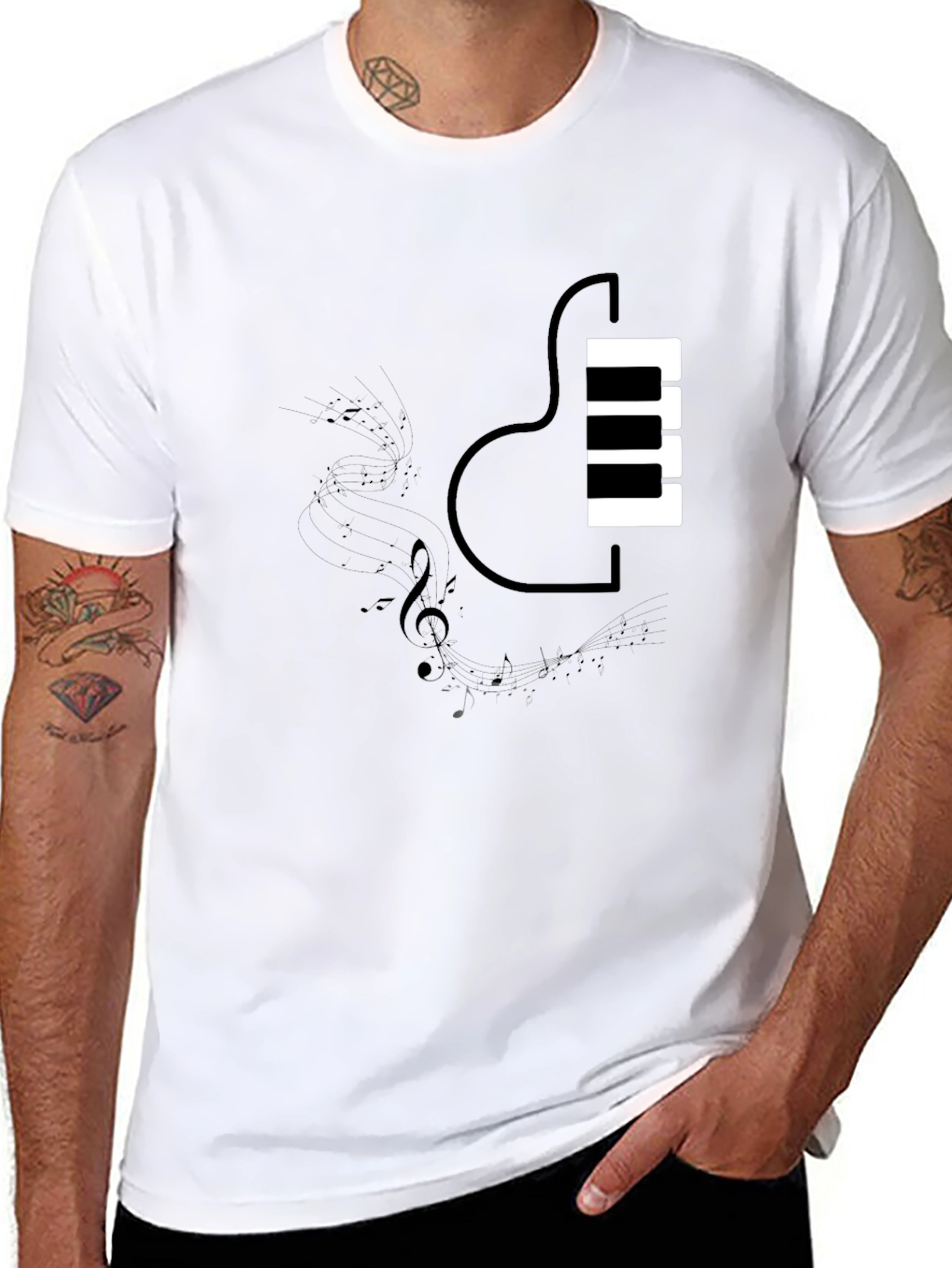 Piano Guitar Fusion T-Shirt - Music Lovers Tee