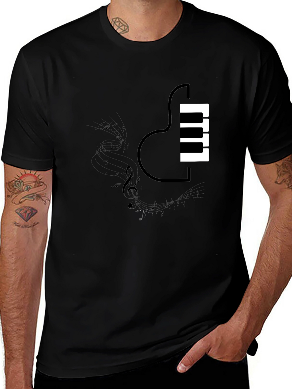 Piano Guitar Fusion T-Shirt - Music Lovers Tee