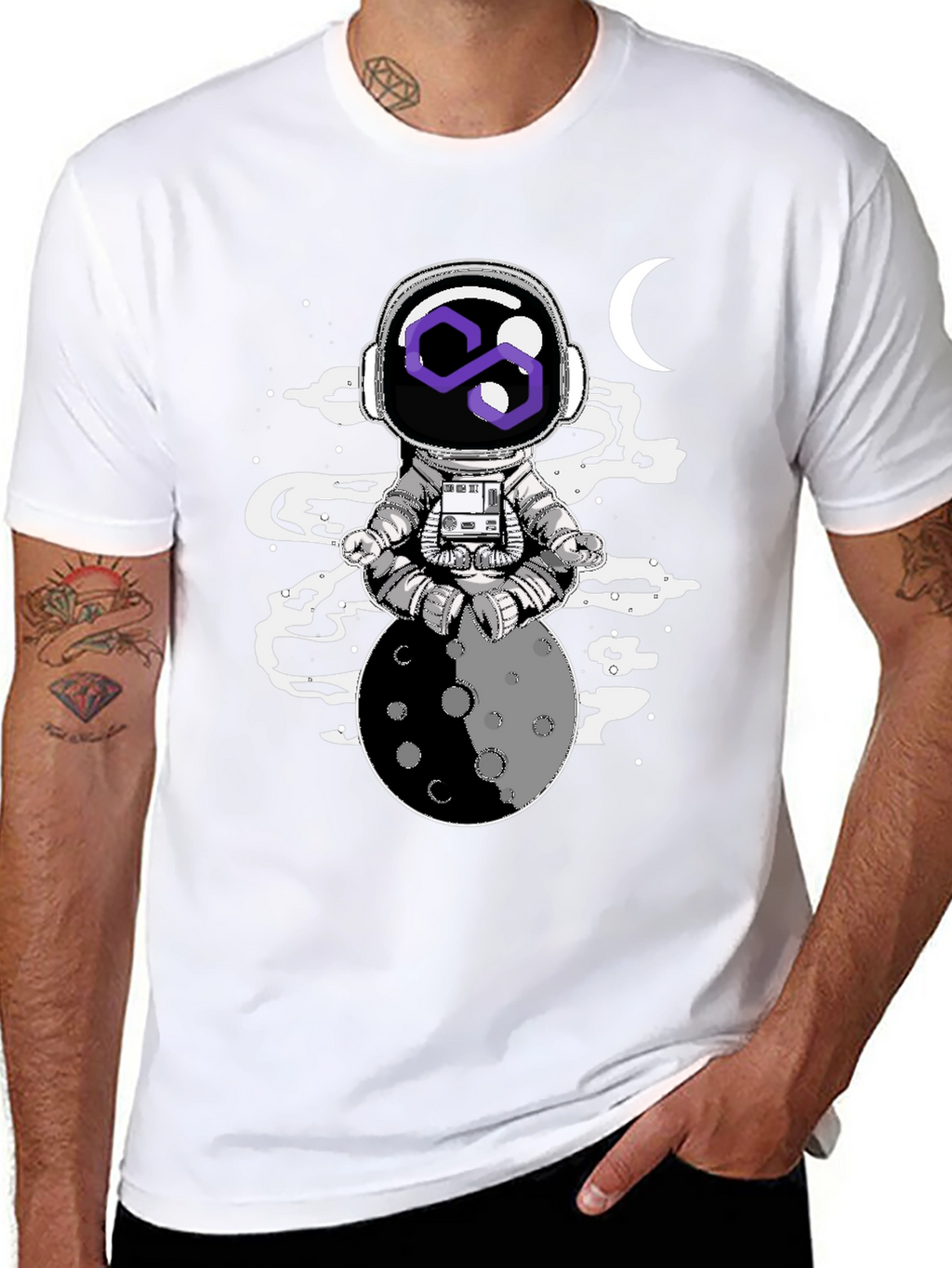 Astronaut Moon Meditation Graphic Tee