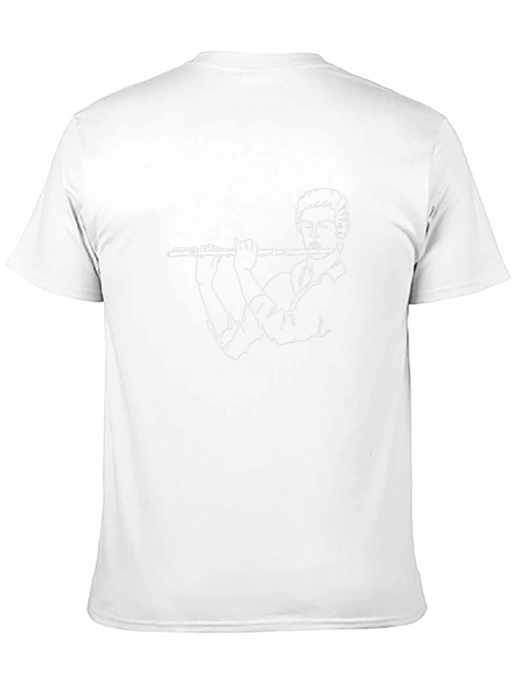 Flute Player Graphic Tee - Black Casual T-Shirt