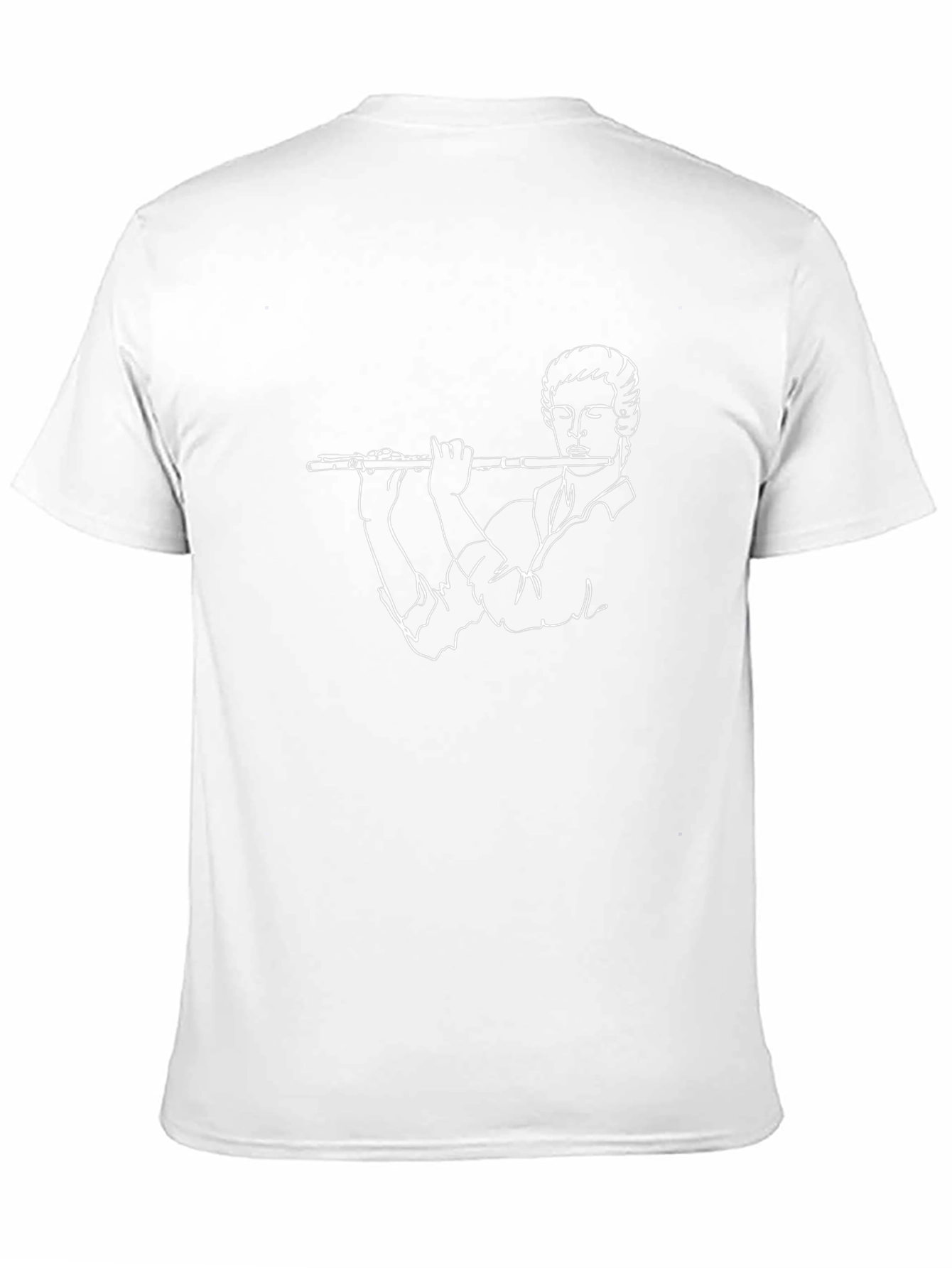 Flute Player Graphic Tee - Black Casual T-Shirt