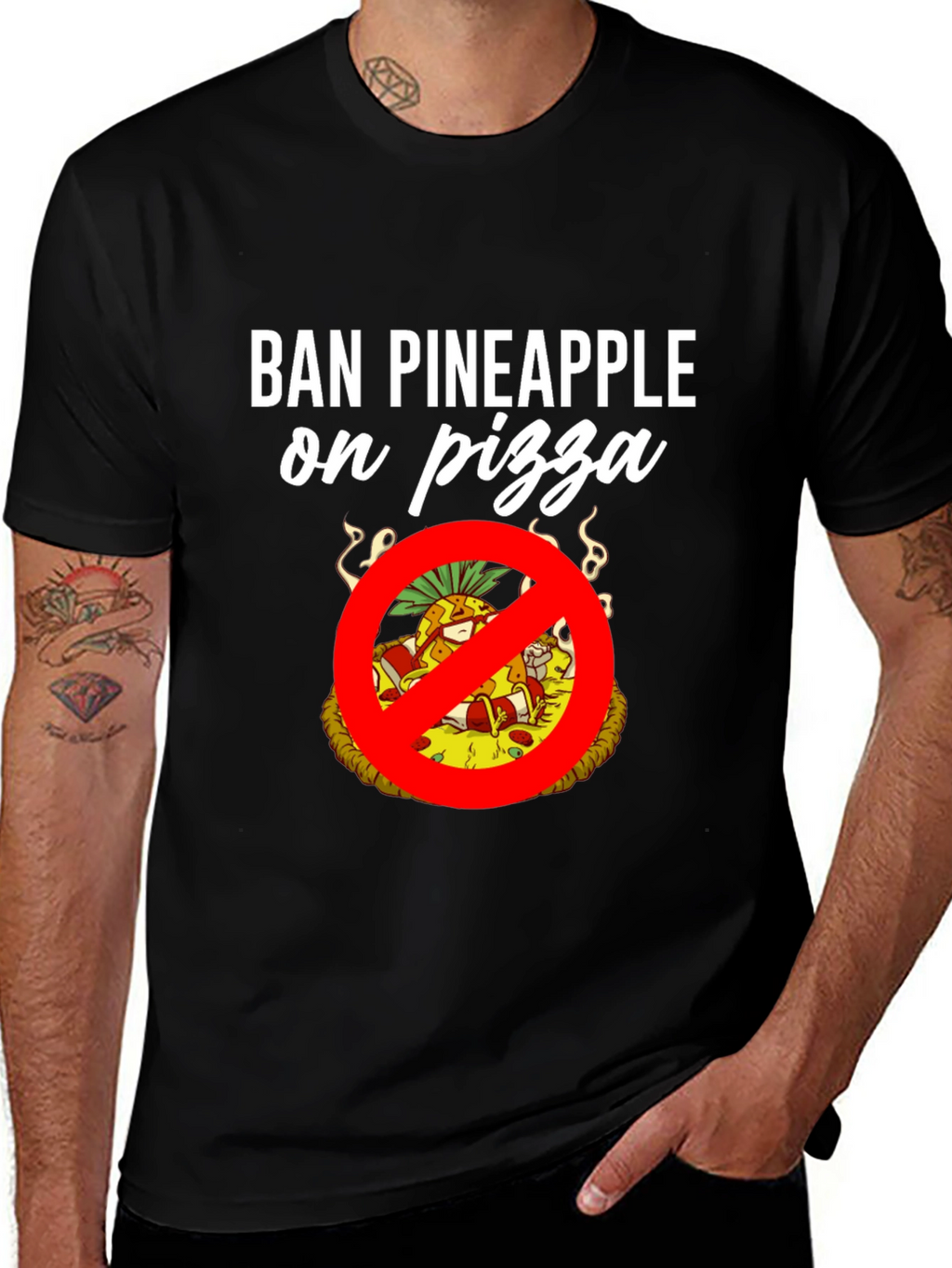 Ban Pineapple on Pizza Graphic T-Shirt
