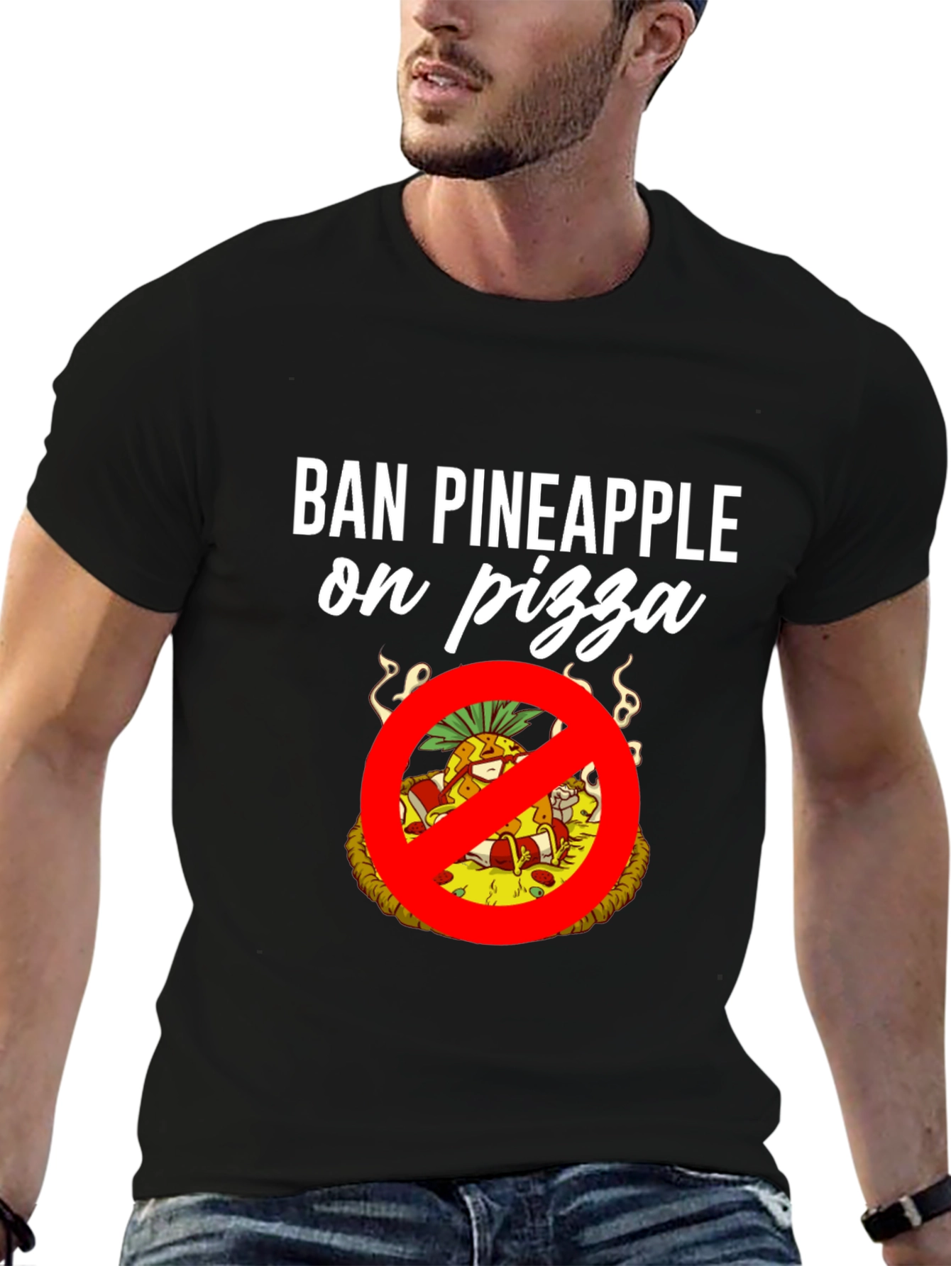 Ban Pineapple on Pizza Graphic T-Shirt