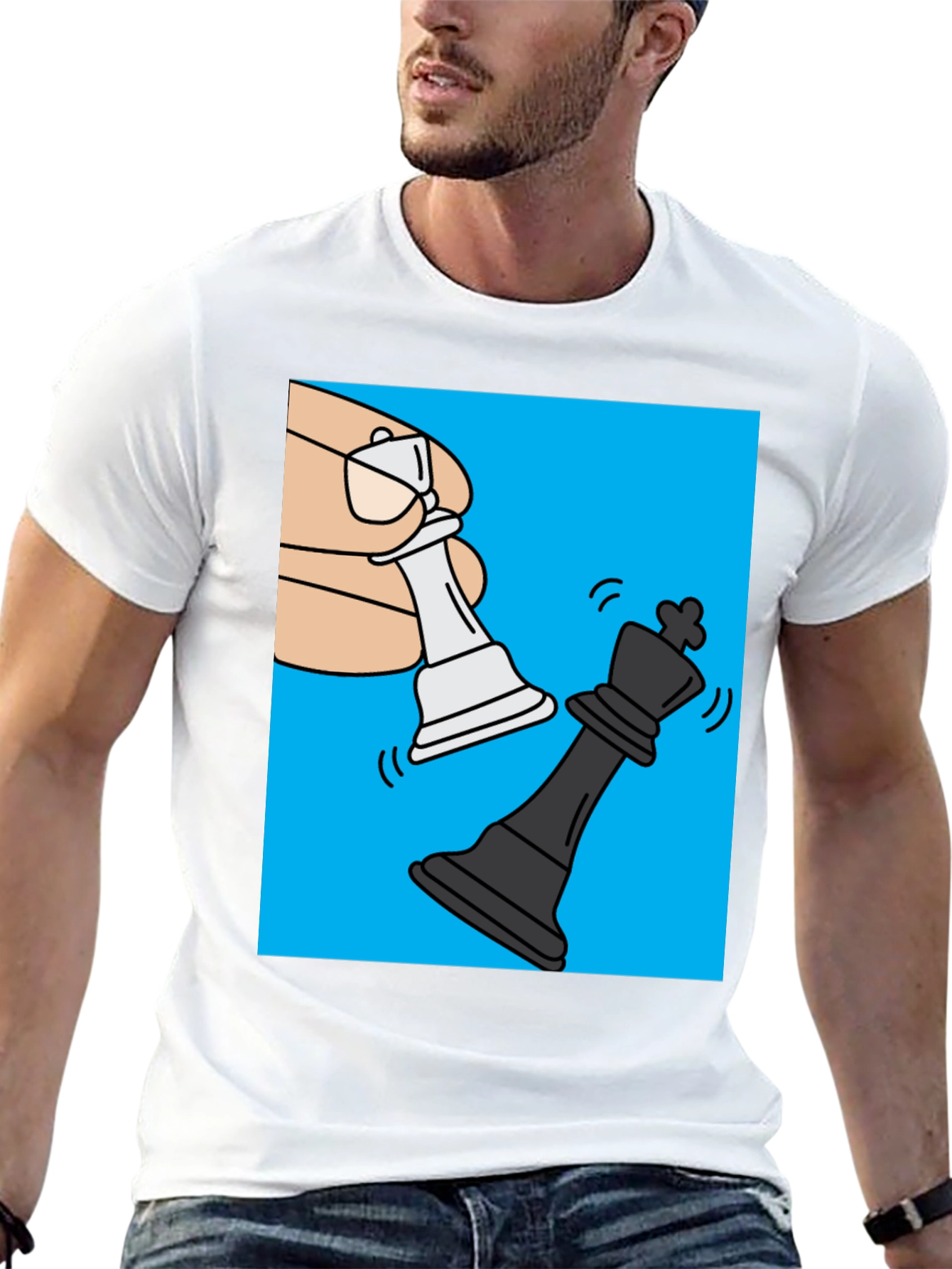 Chess Mate Graphic Tee - Black Cotton Shirt