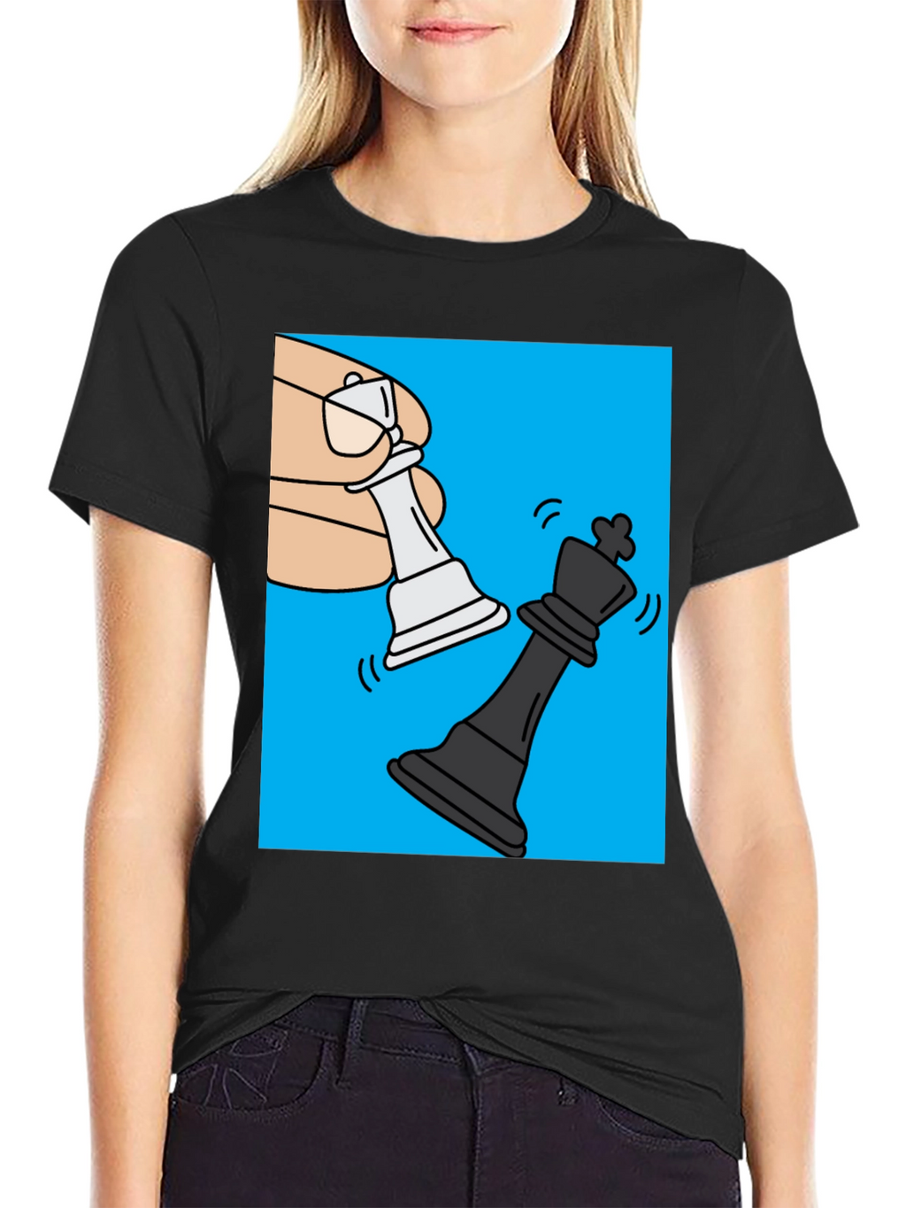 Chess Mate Graphic Tee - Black Cotton Shirt
