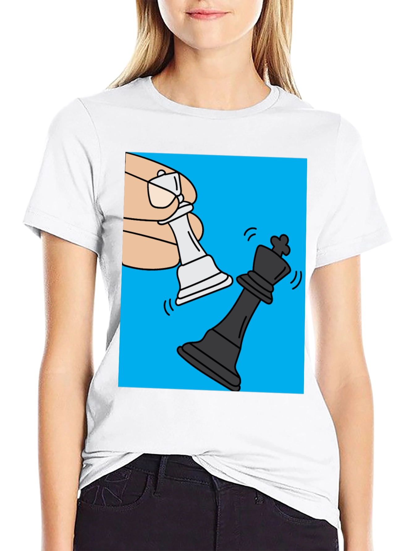 Chess Mate Graphic Tee - Black Cotton Shirt