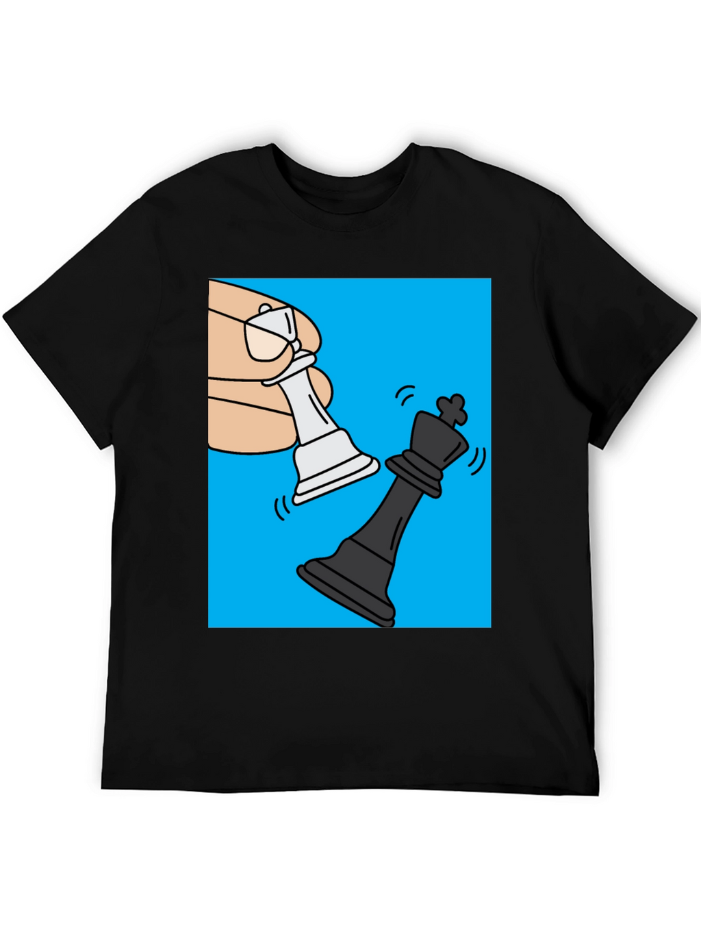 Chess Mate Graphic Tee - Black Cotton Shirt